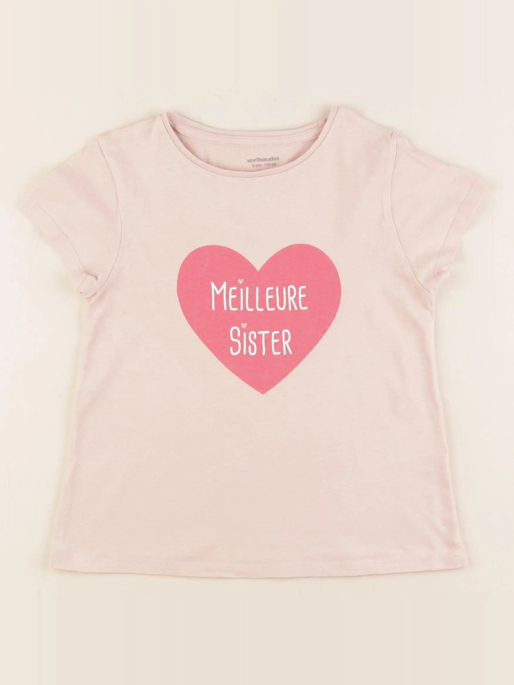 Vertbaudet - tee-shirt rose - 6 ans