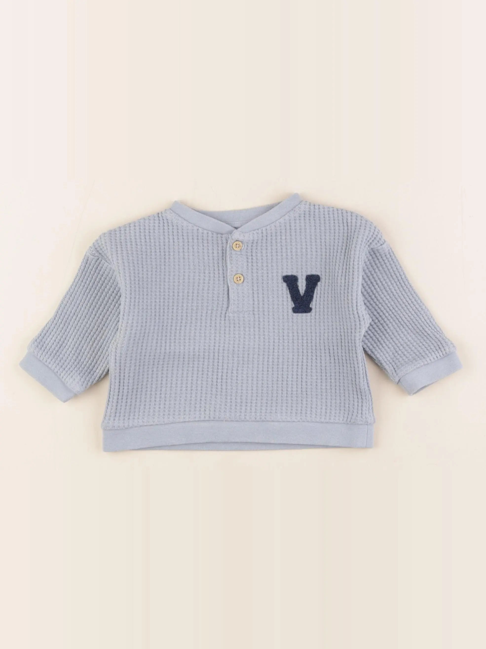 Vertbaudet - pull bleu - 6 mois
