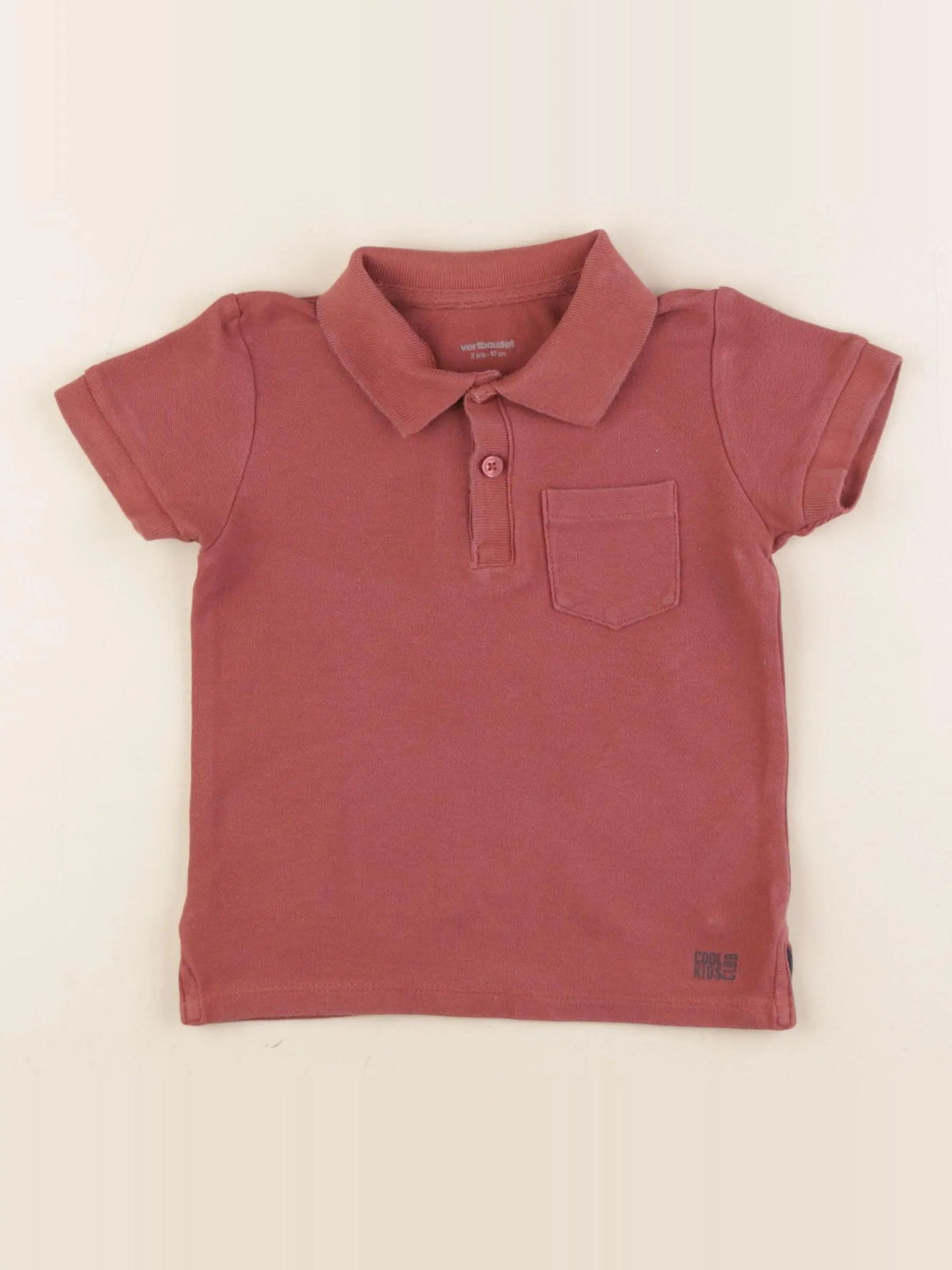 Vertbaudet - polo rouge - 3 ans