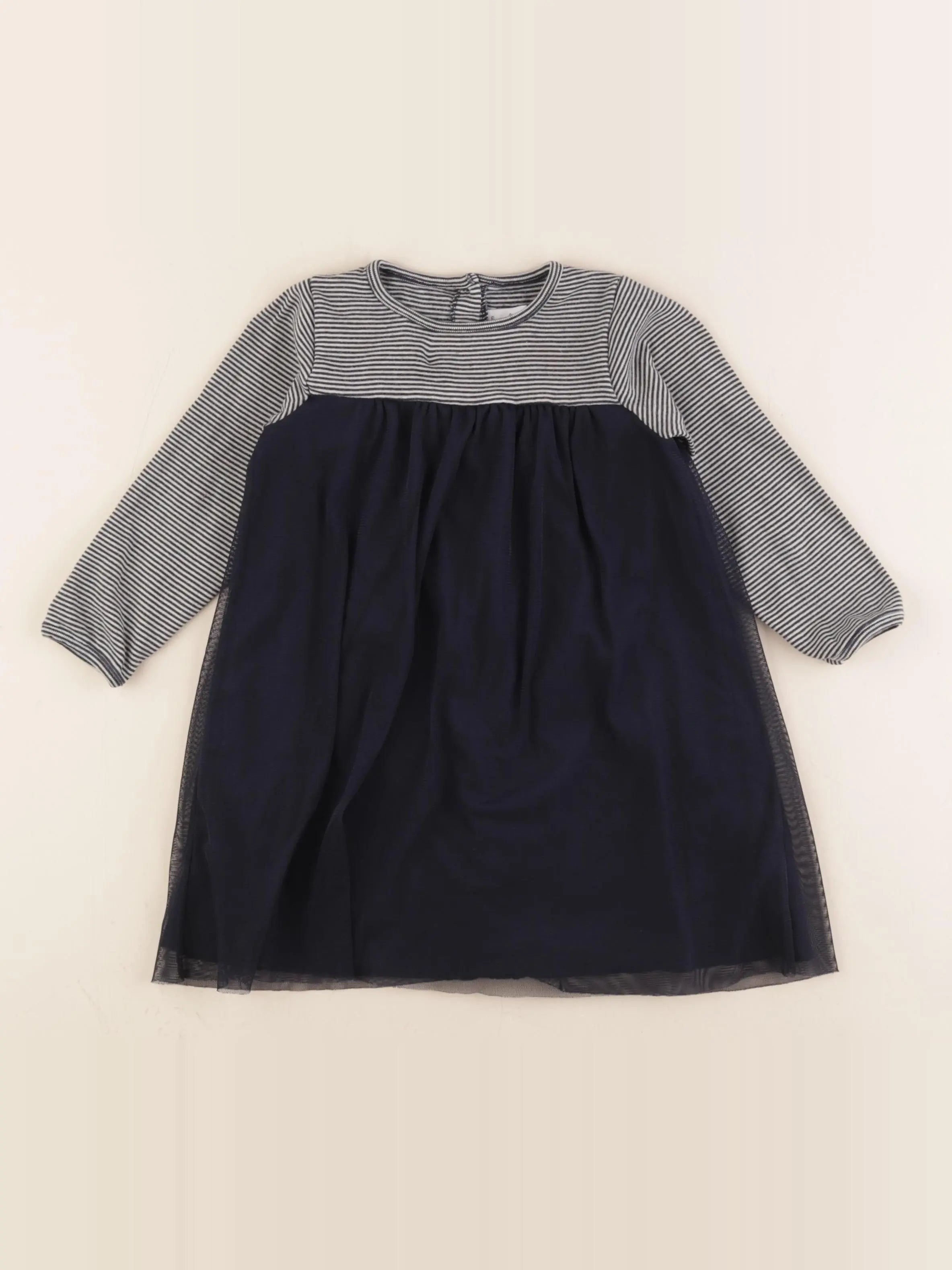 Petit Bateau - robe bleu - 24 mois