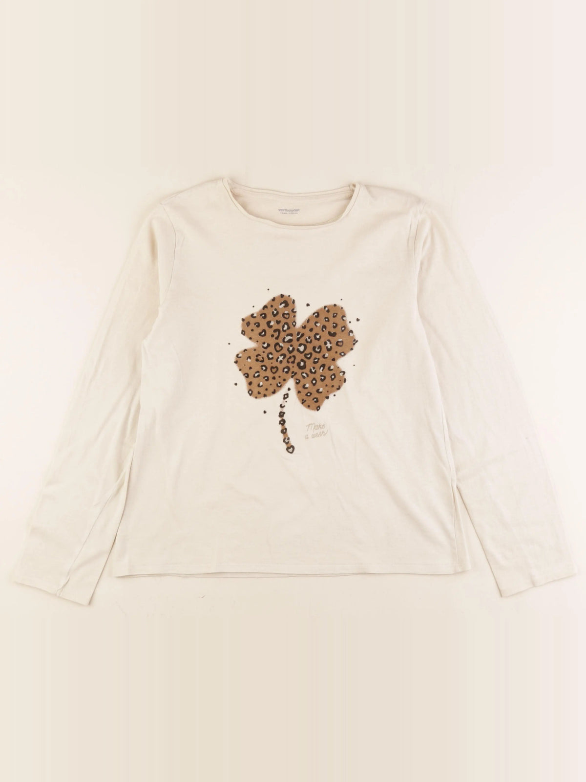Vertbaudet - tee-shirt beige - 14 ans