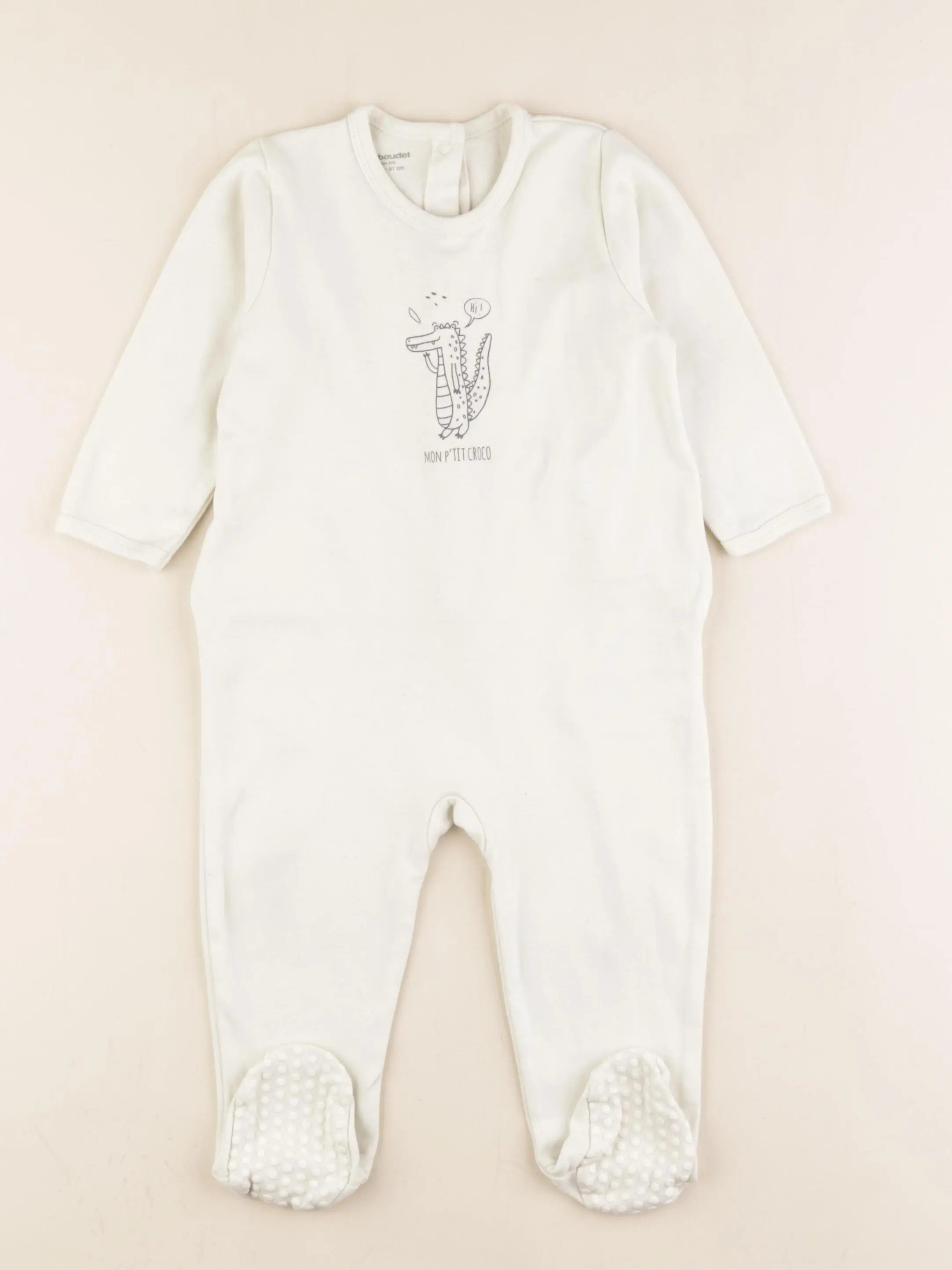 Vertbaudet - pyjama coton beige - 12 mois