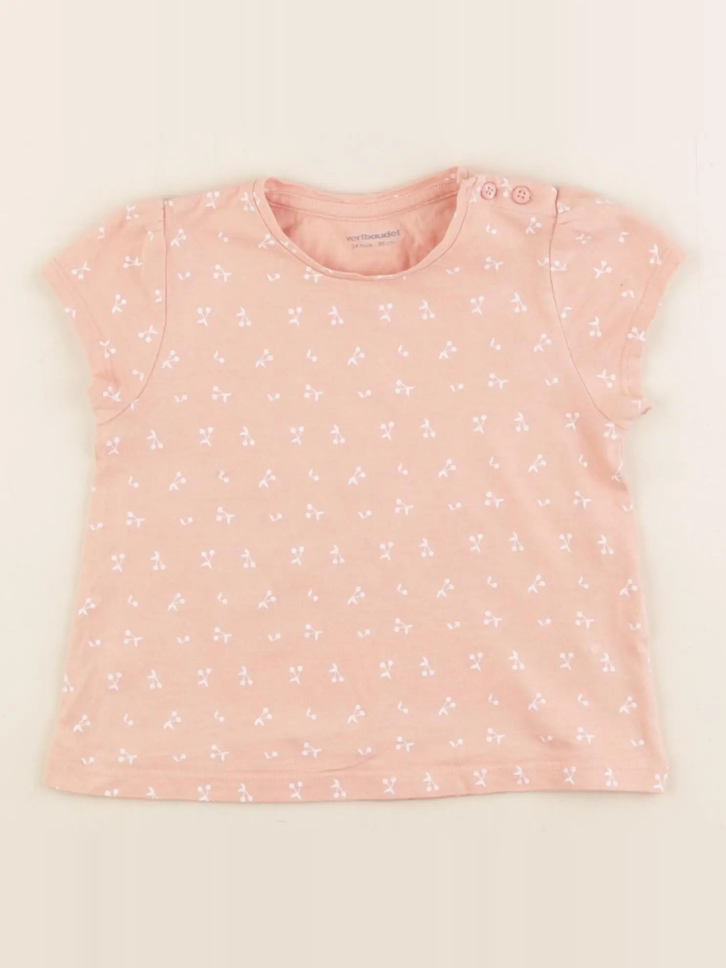 Vertbaudet - tee-shirt rose - 24 mois