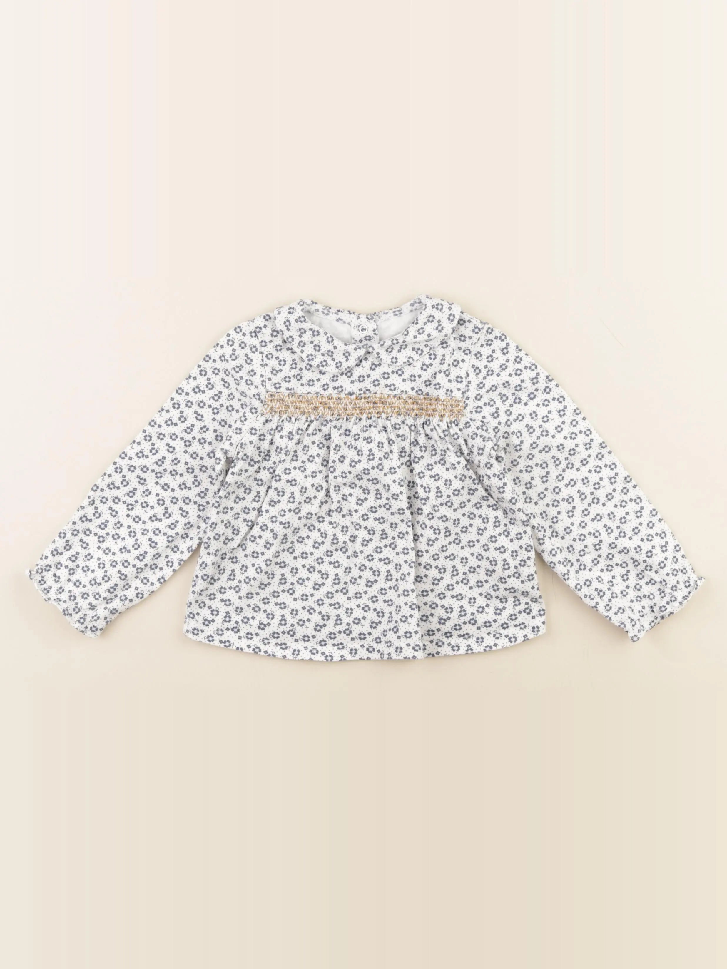 Cyrillus - tee-shirt blanc, bleu - 24 mois