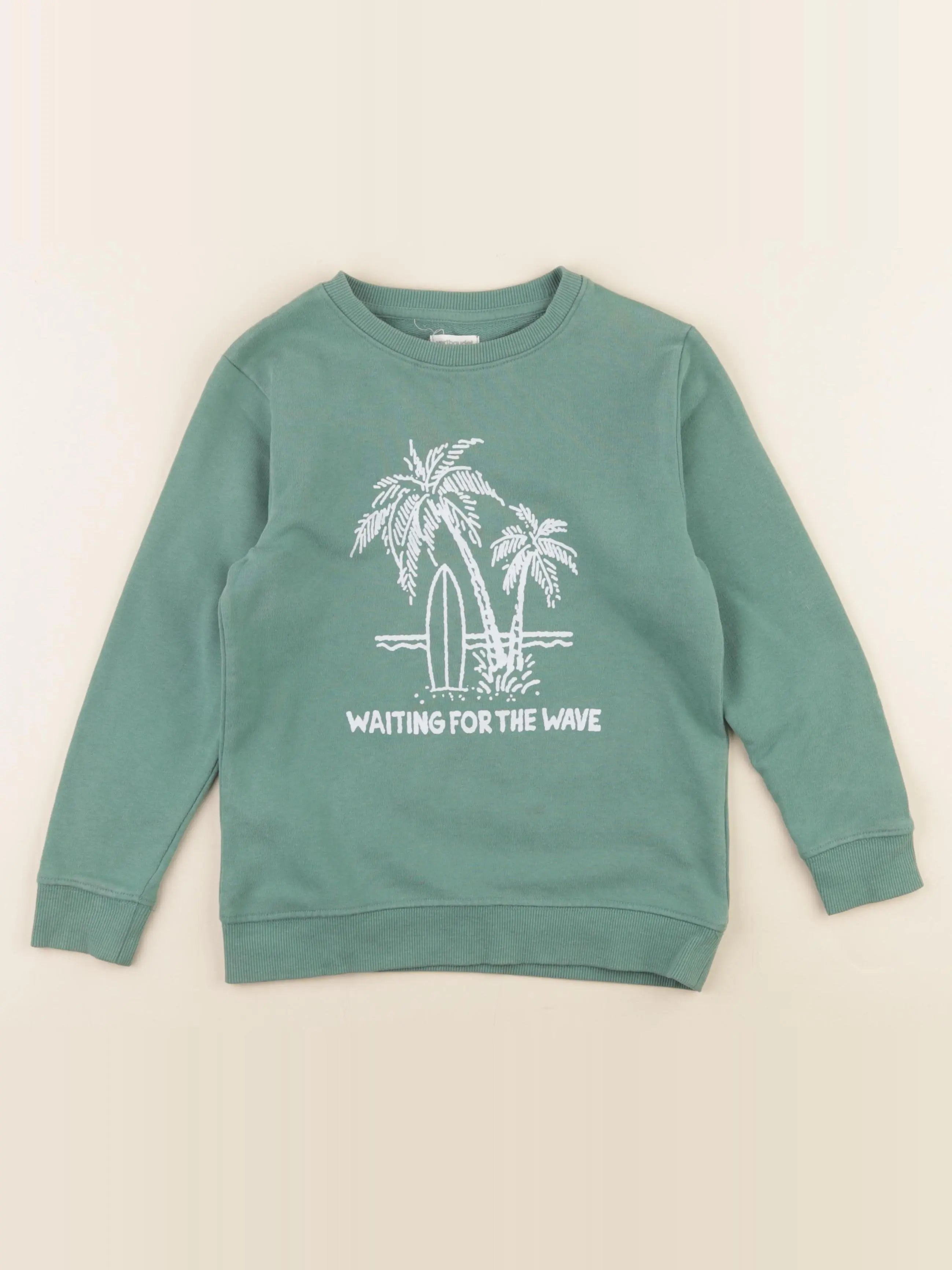 Vertbaudet - sweat vert - 8 ans