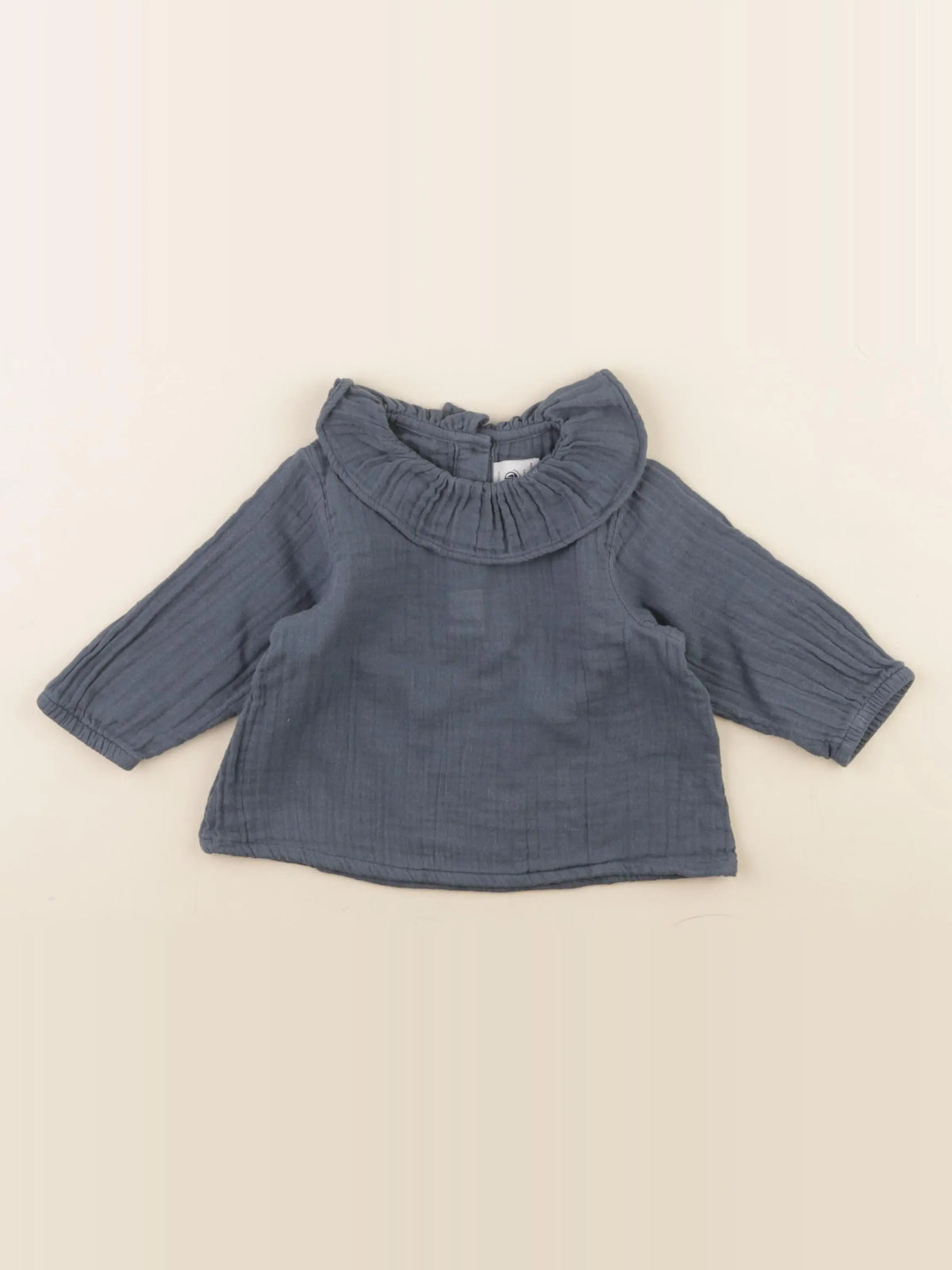 Petit Bateau - blouse bleu - 6 mois