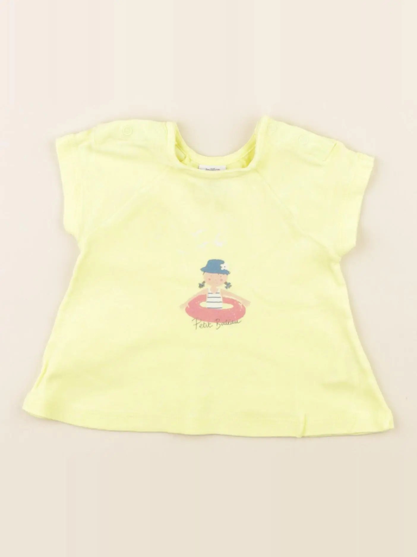Petit Bateau - tee-shirt jaune - 3 mois