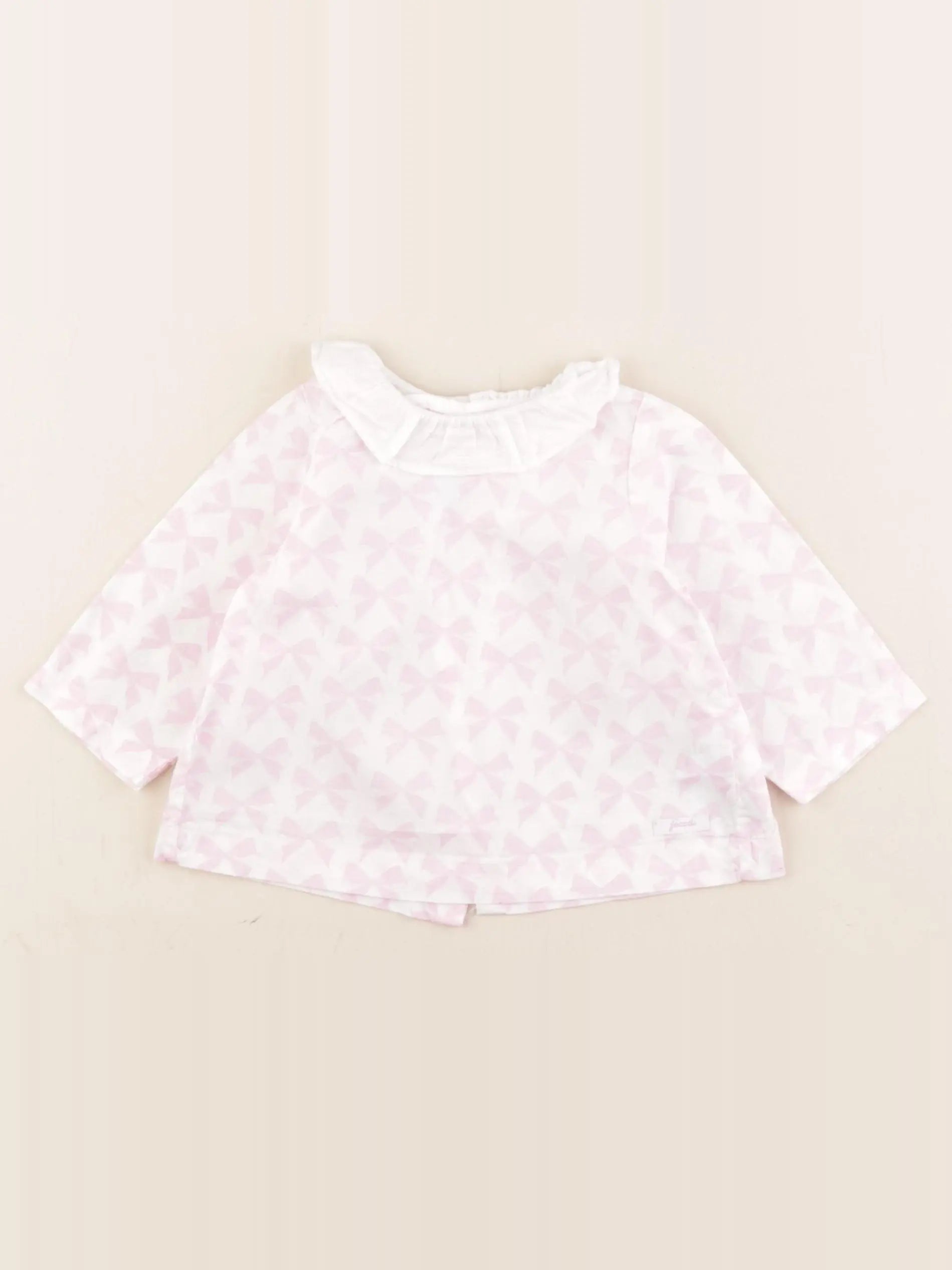 Jacadi - blouse rose, blanc - 6 mois