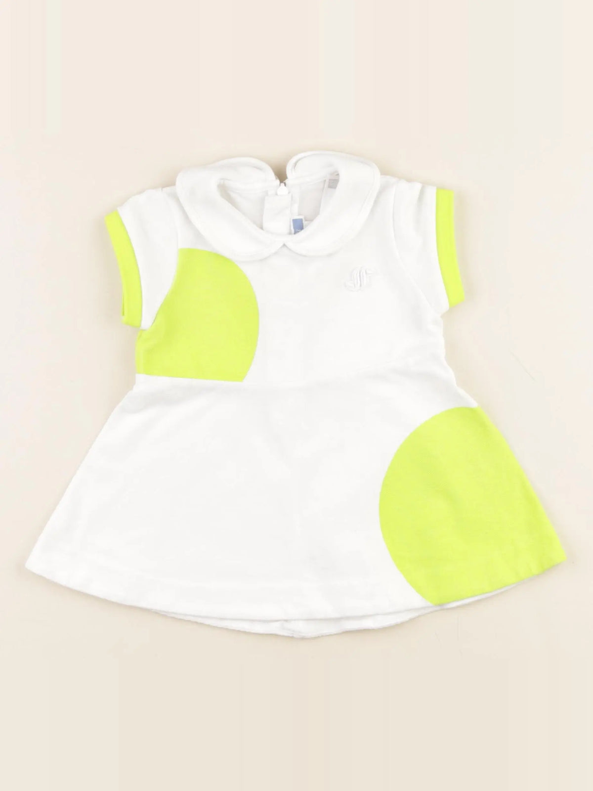 Jacadi - robe blanc, vert - 12 mois