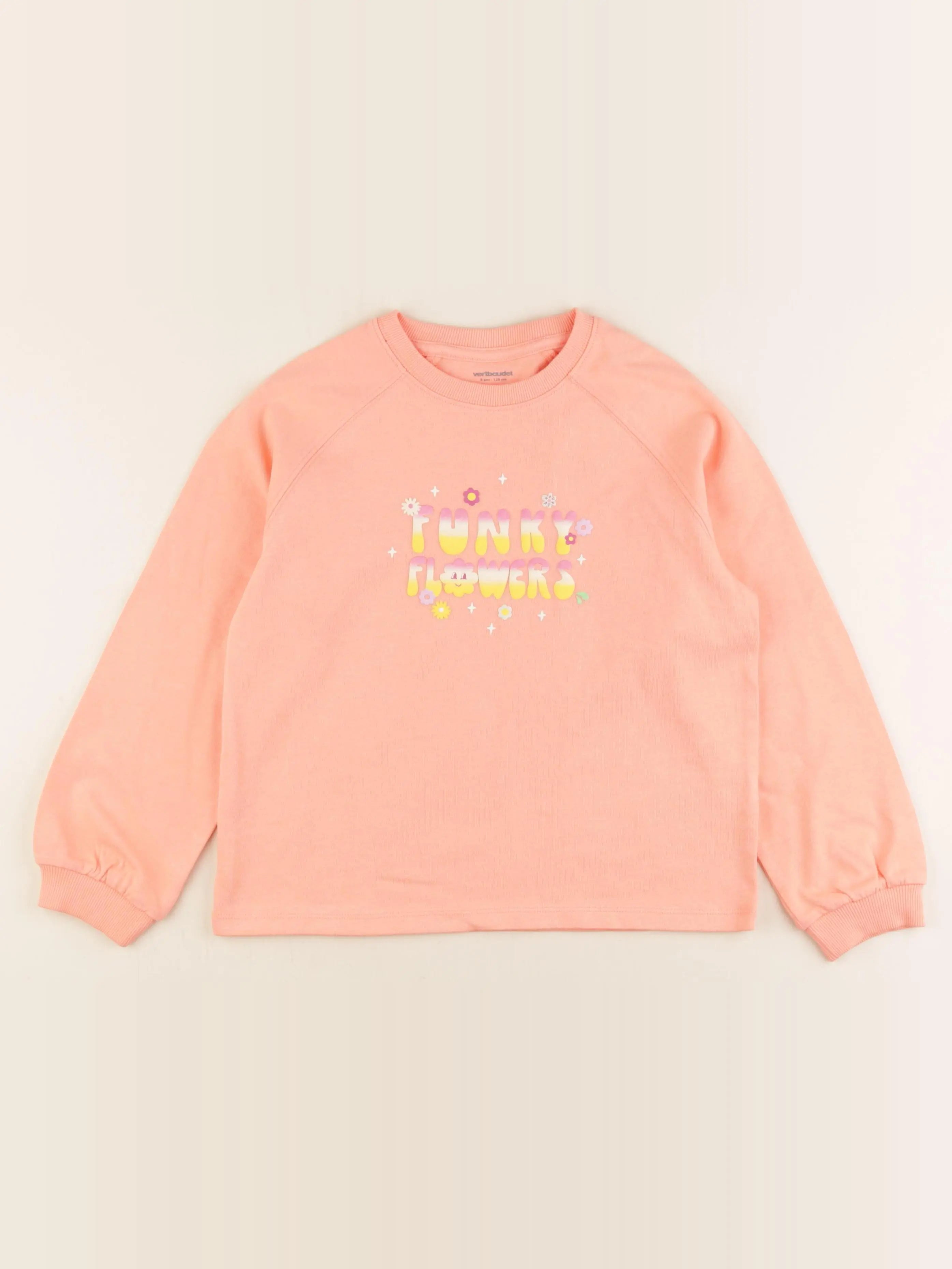 Vertbaudet - sweat rose - 8 ans