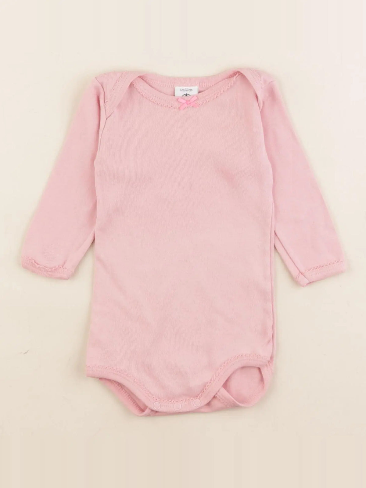 Petit Bateau - body rose - 6 mois