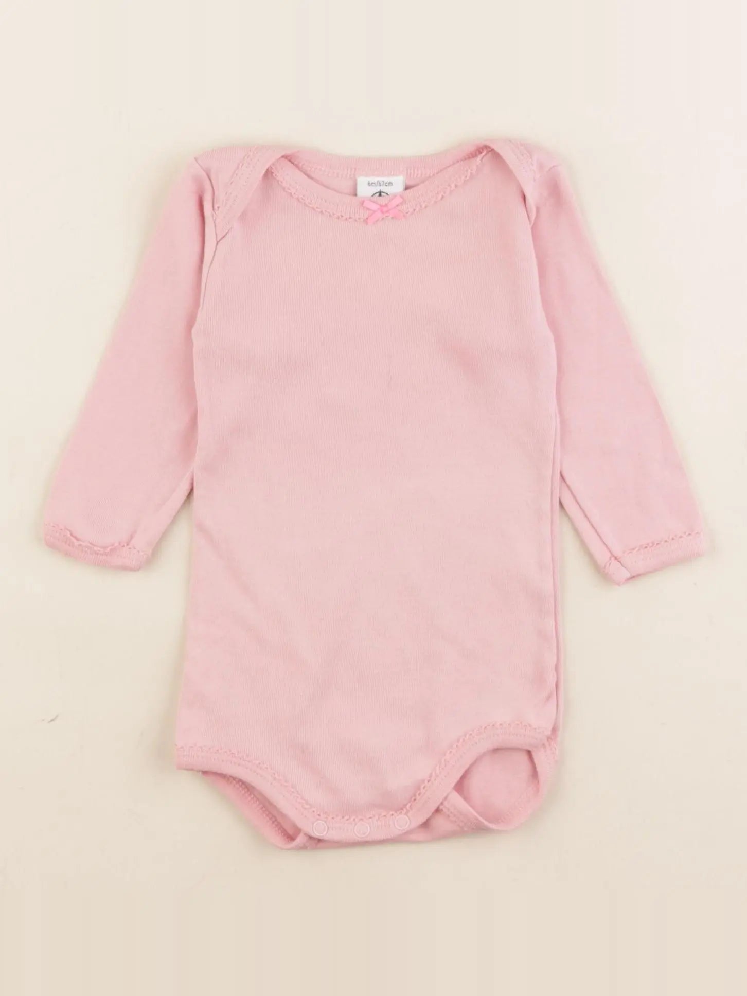 Petit Bateau - body rose - 6 mois