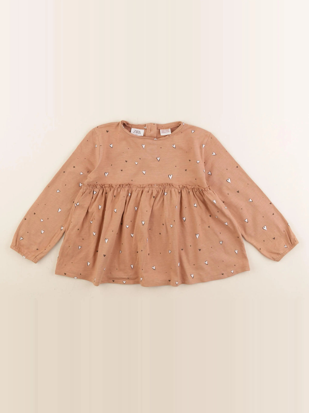 Zara - tee-shirt marron - 4/5 ans