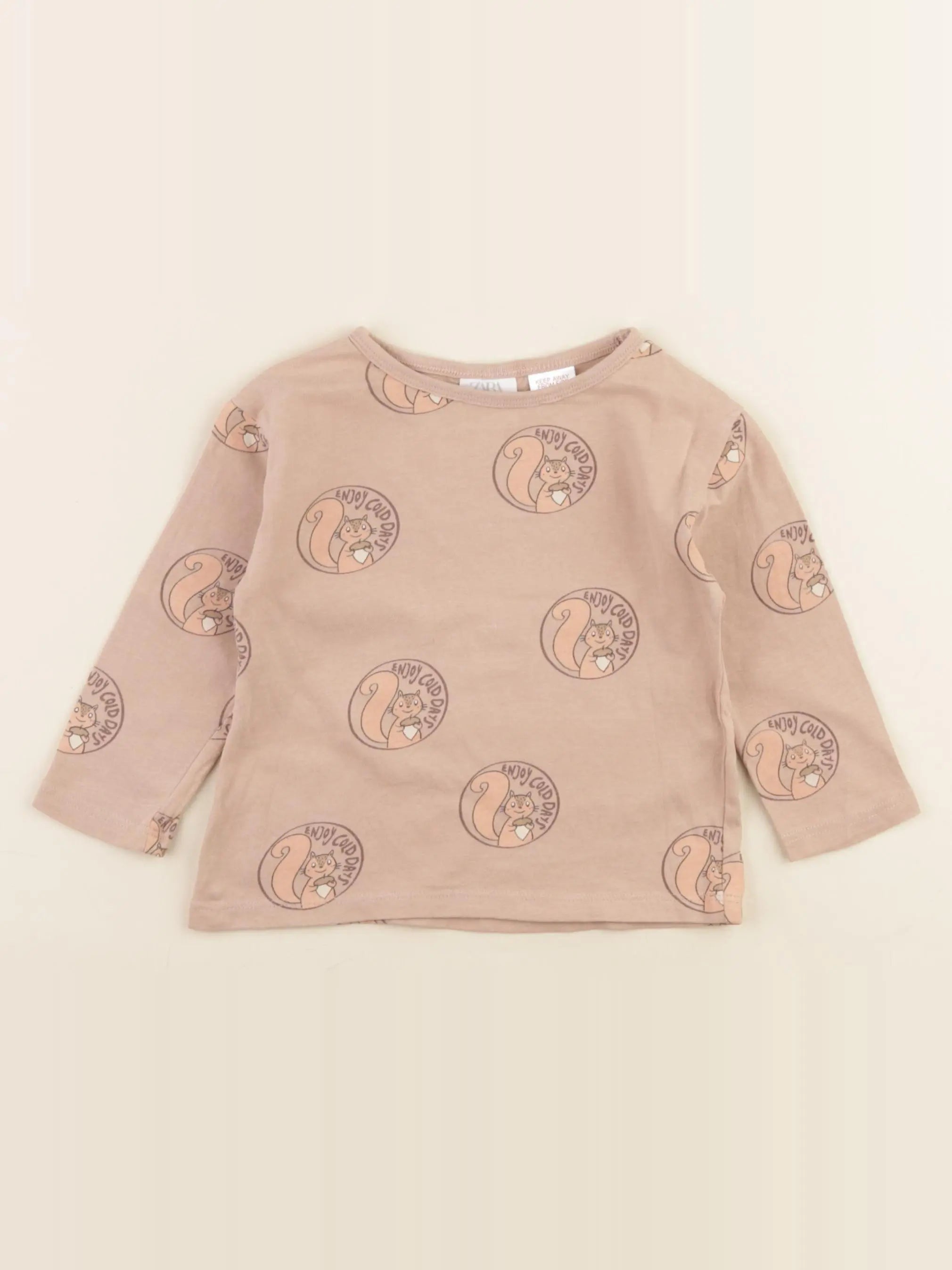 Zara - tee-shirt marron - 9/12 mois