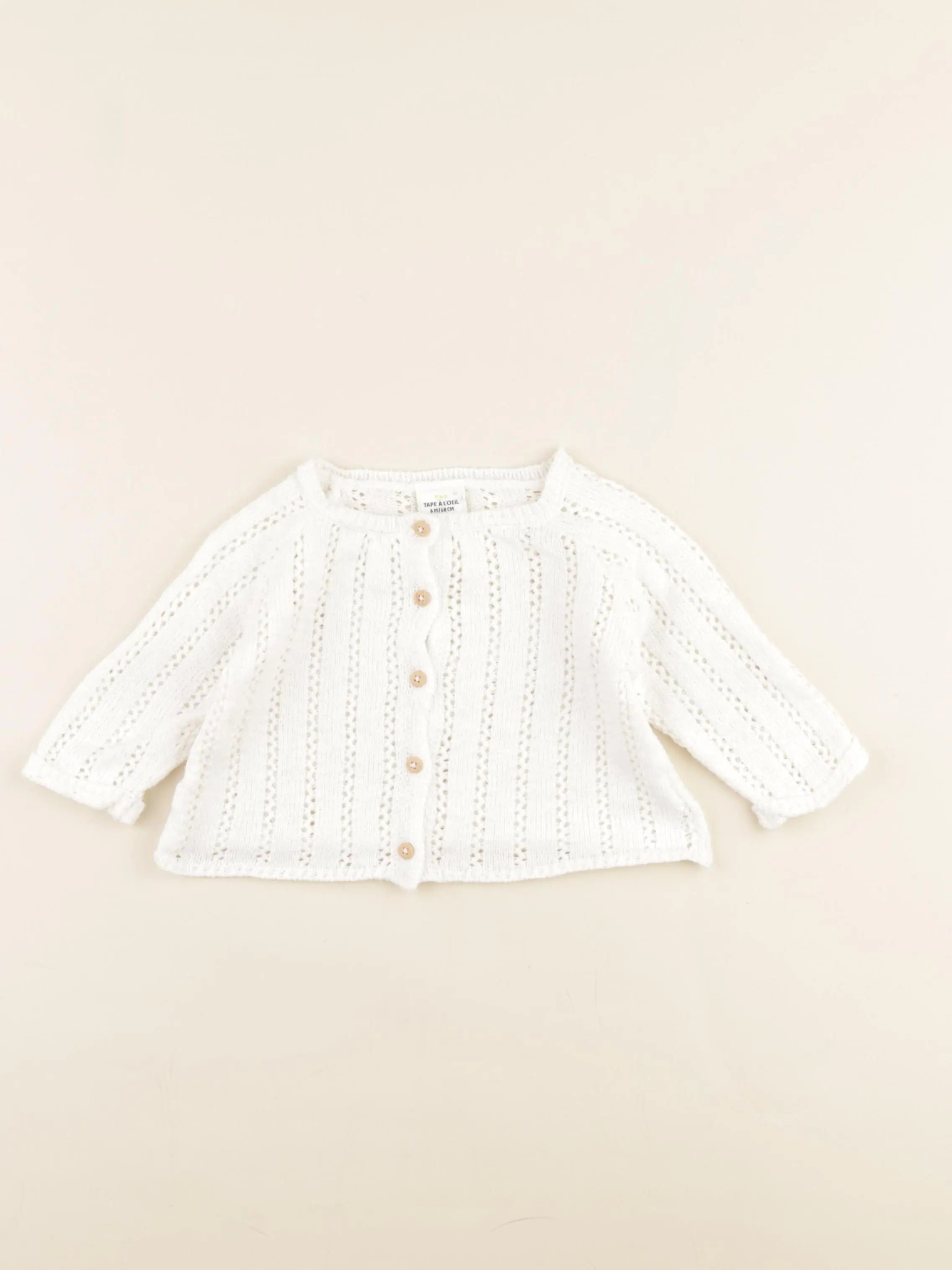 Tape à l'oeil - gilet blanc - 6 mois