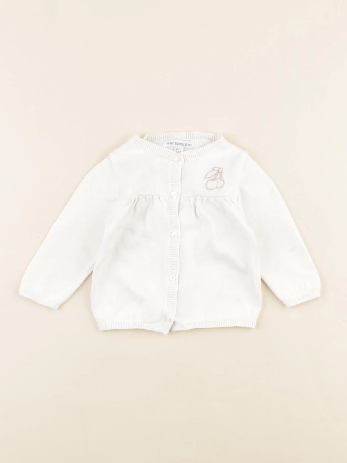 Vertbaudet - gilet blanc - 6 mois