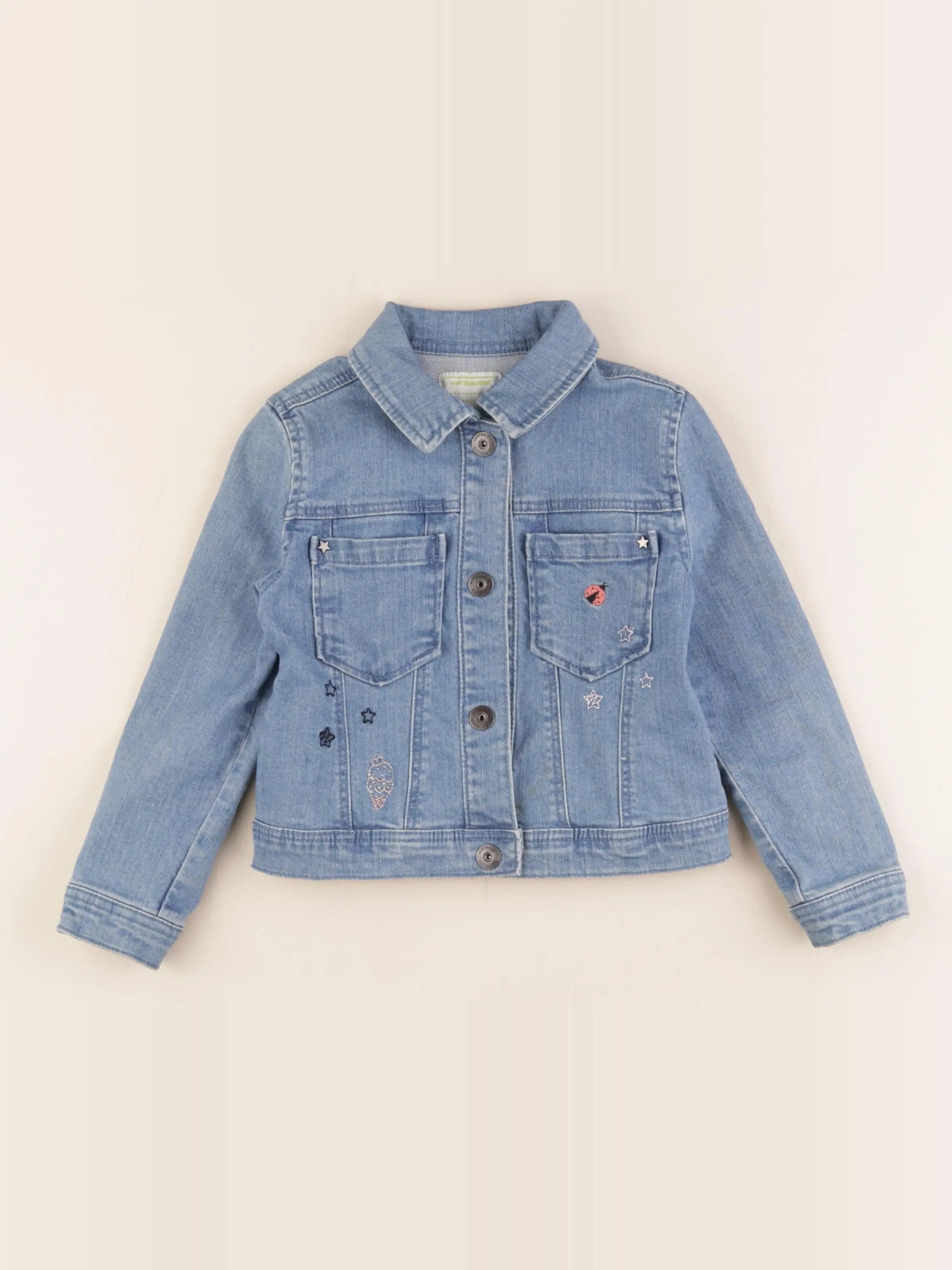 Vertbaudet - veste imprimé au dos bleu - 4 ans