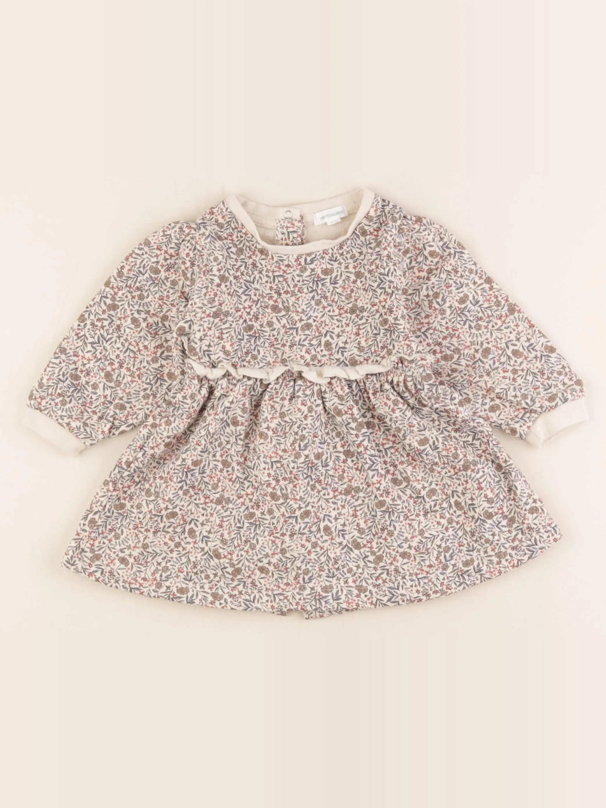 Vertbaudet - robe beige - 9 mois