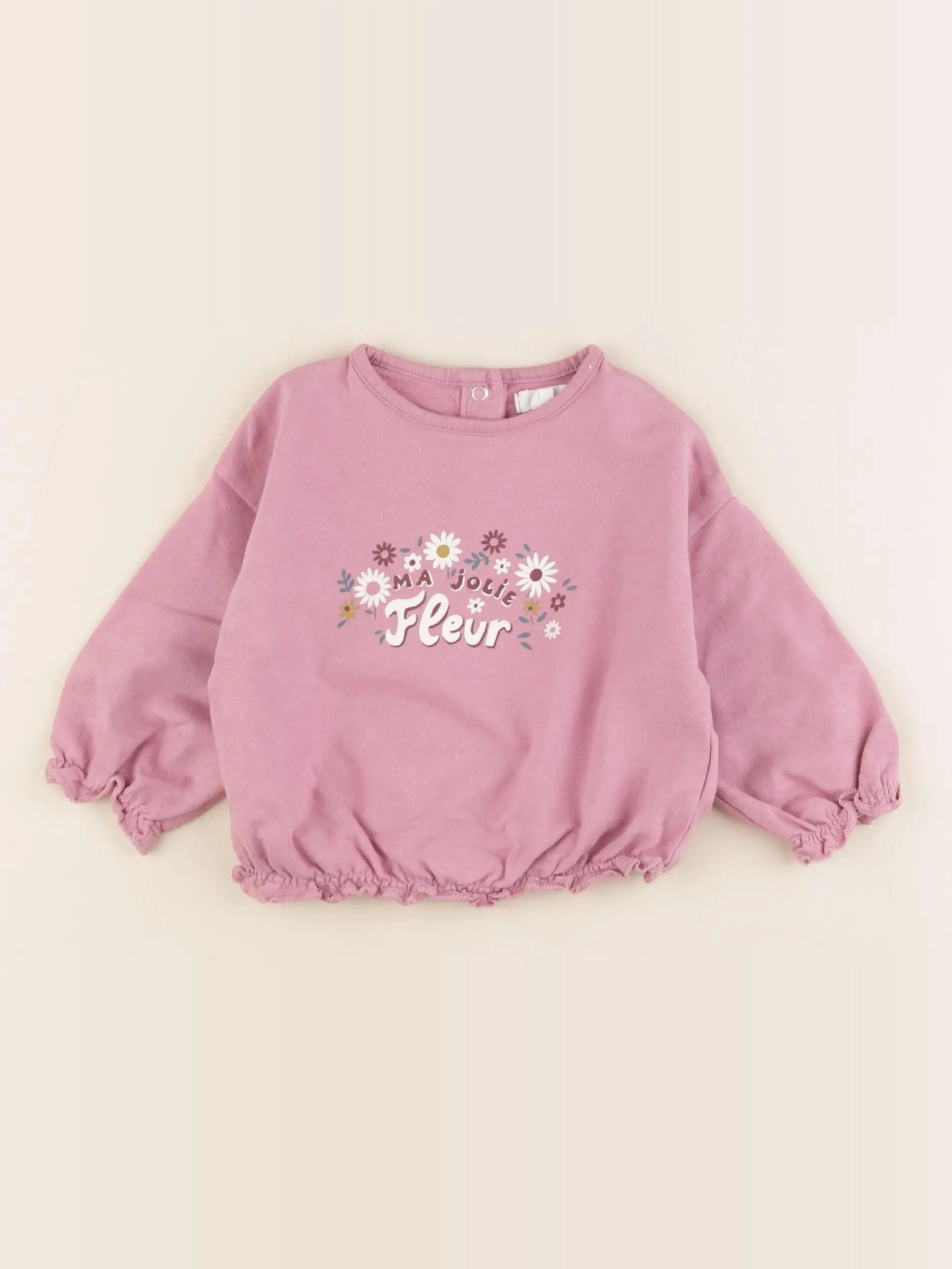 Vertbaudet - sweat violet - 9 mois