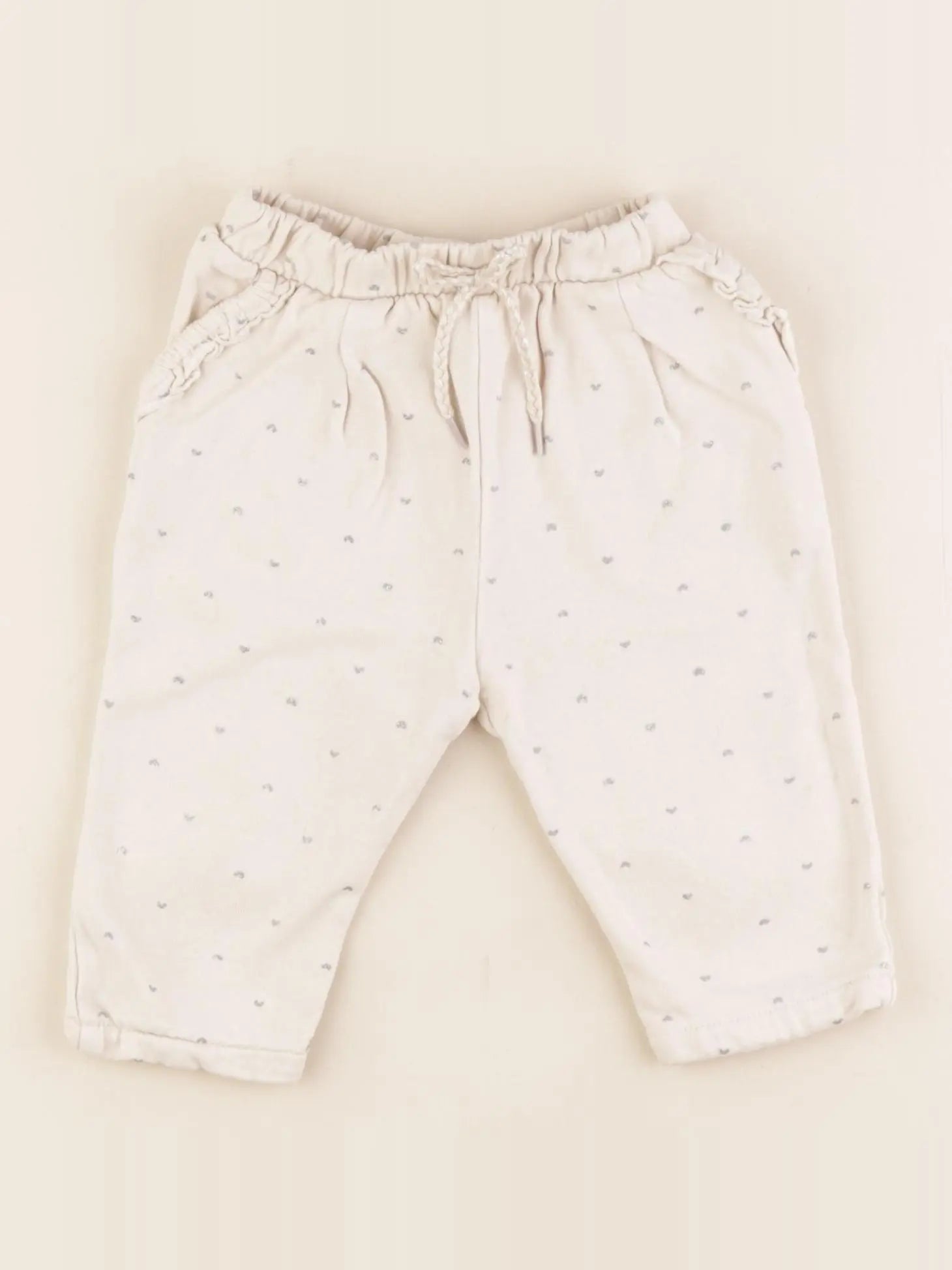 Vertbaudet - jogging blanc, argent - 9 mois