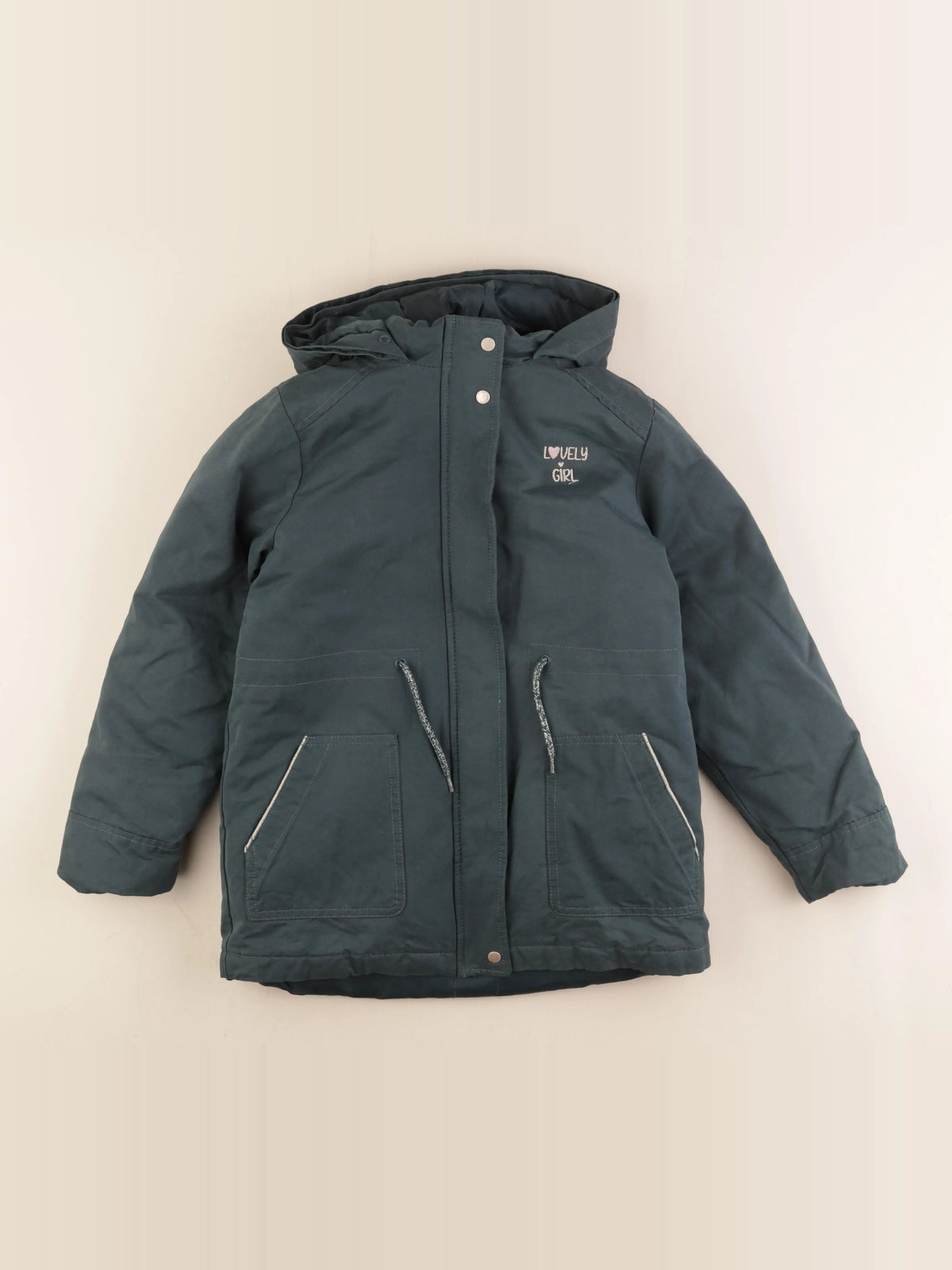 Vertbaudet - parka doublure amovible vert - 10 ans