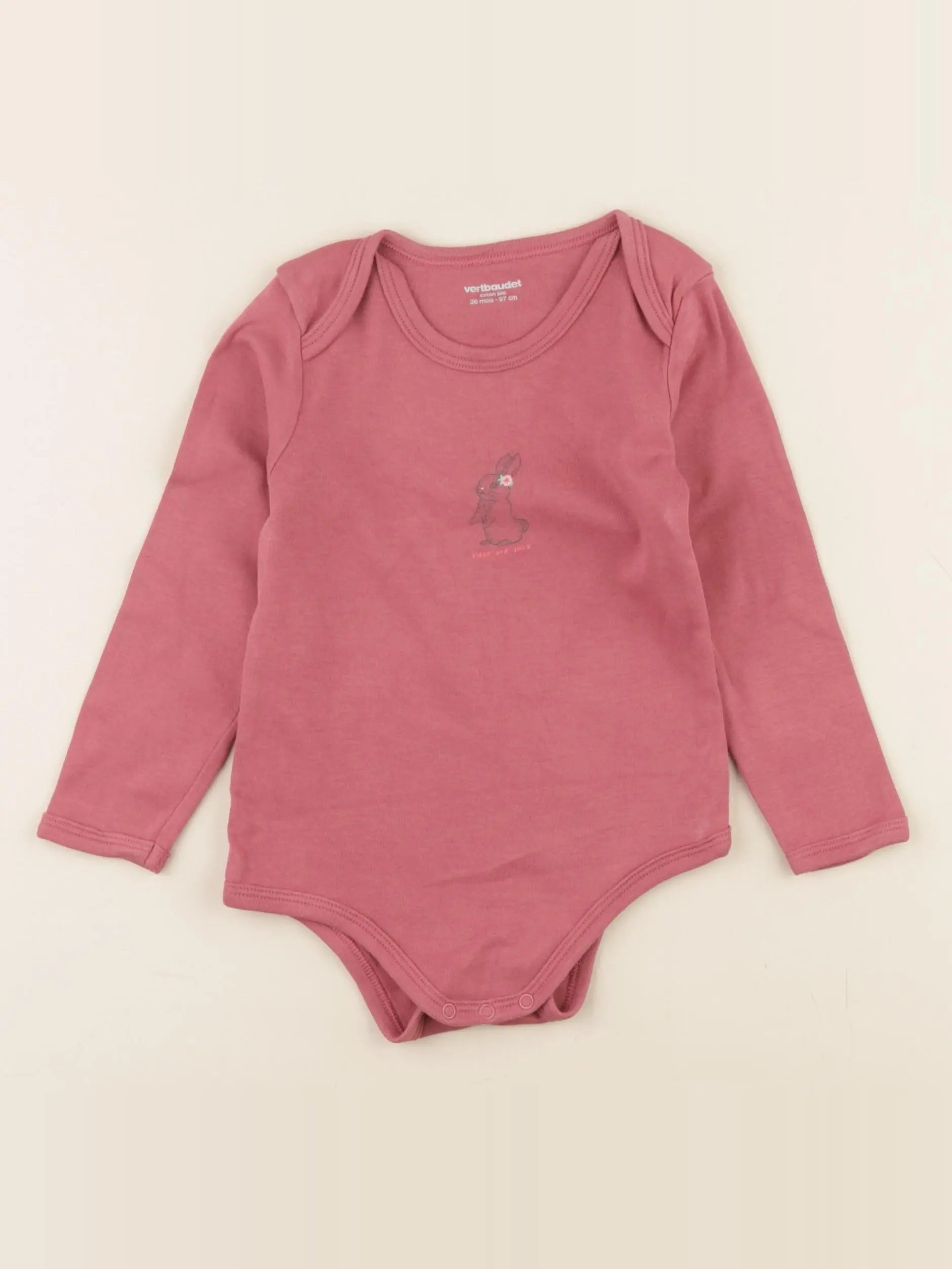 Vertbaudet - body rose - 36 mois