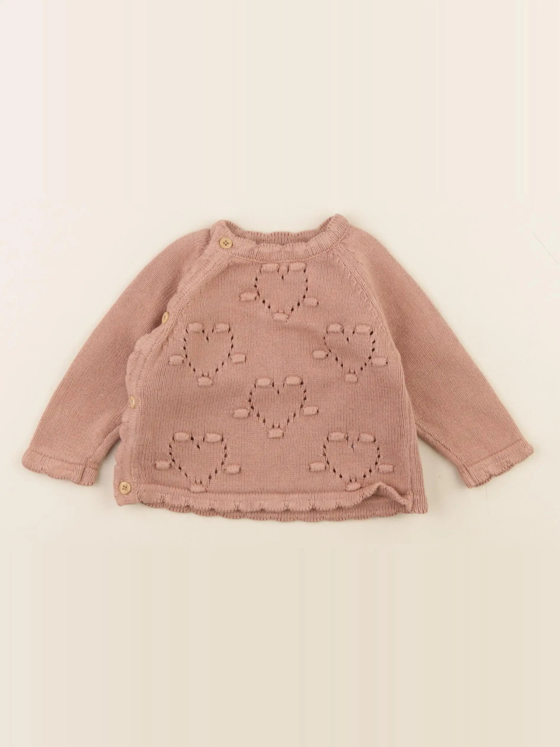 Vertbaudet - pull rose - 6 mois