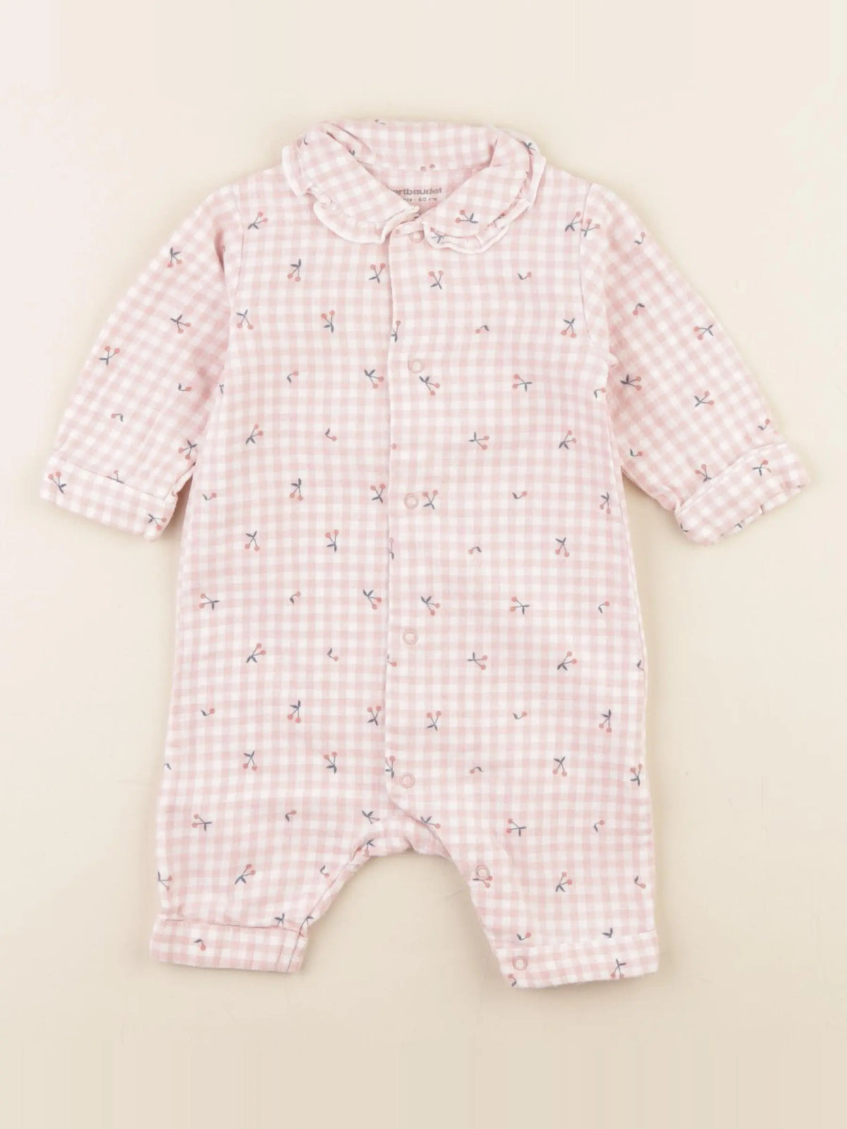 Vertbaudet - pyjama coton rose - 3 mois