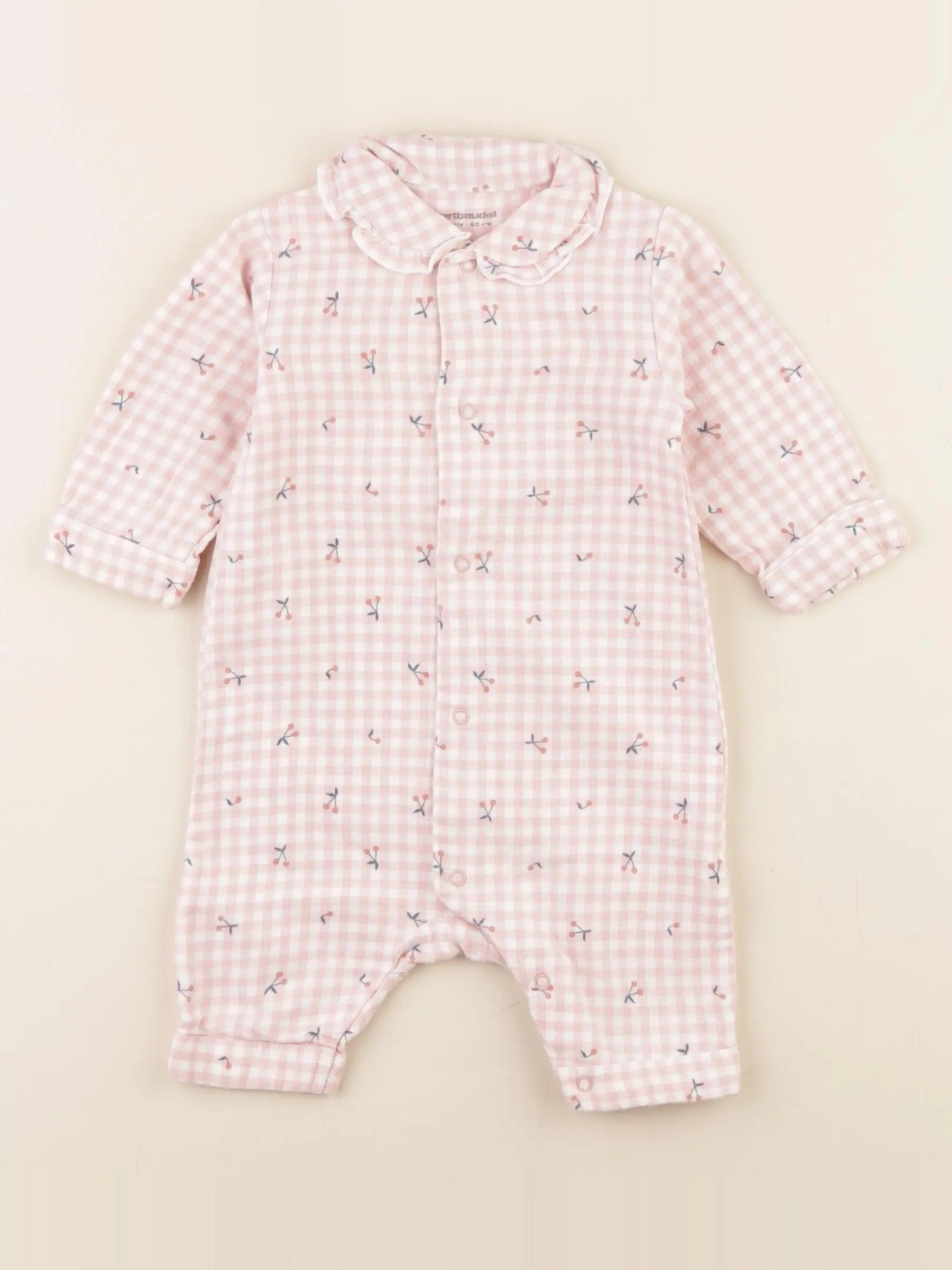 Vertbaudet - pyjama coton rose - 3 mois