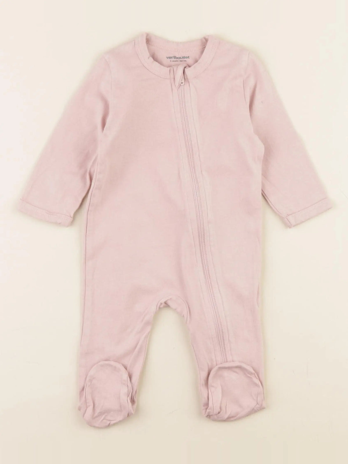 Vertbaudet - pyjama coton rose - 3 mois