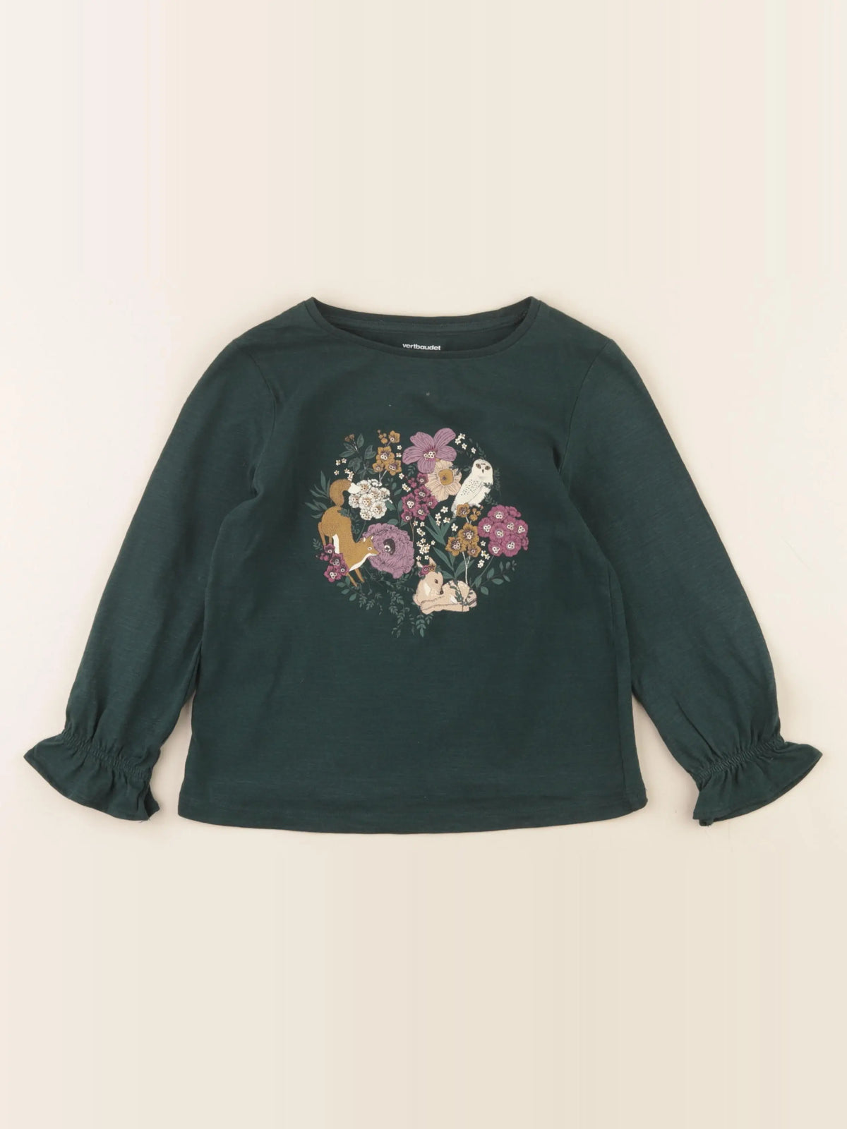 Vertbaudet - tee-shirt vert - 6 ans