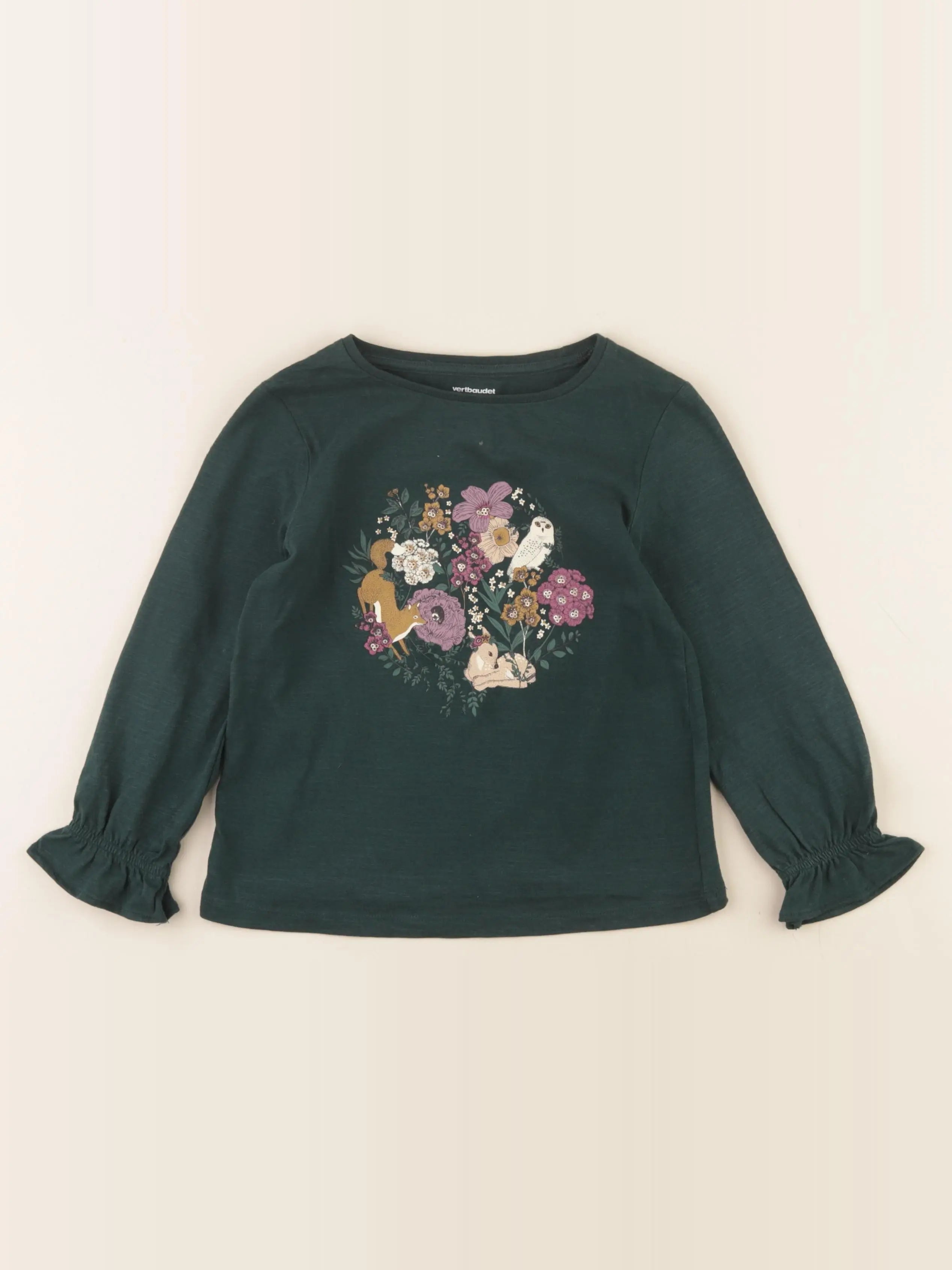 Vertbaudet - tee-shirt vert - 6 ans