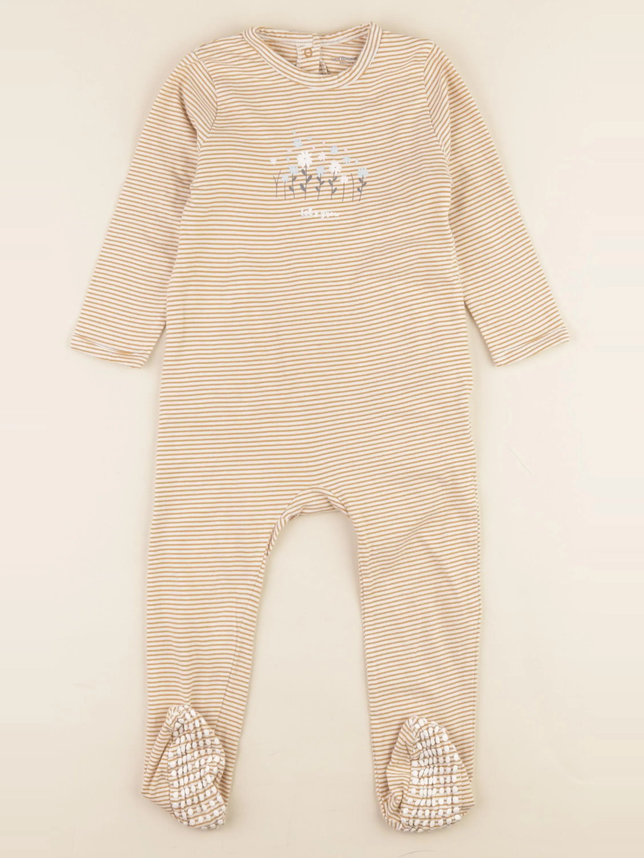 Vertbaudet - pyjama coton blanc, jaune - 2 ans