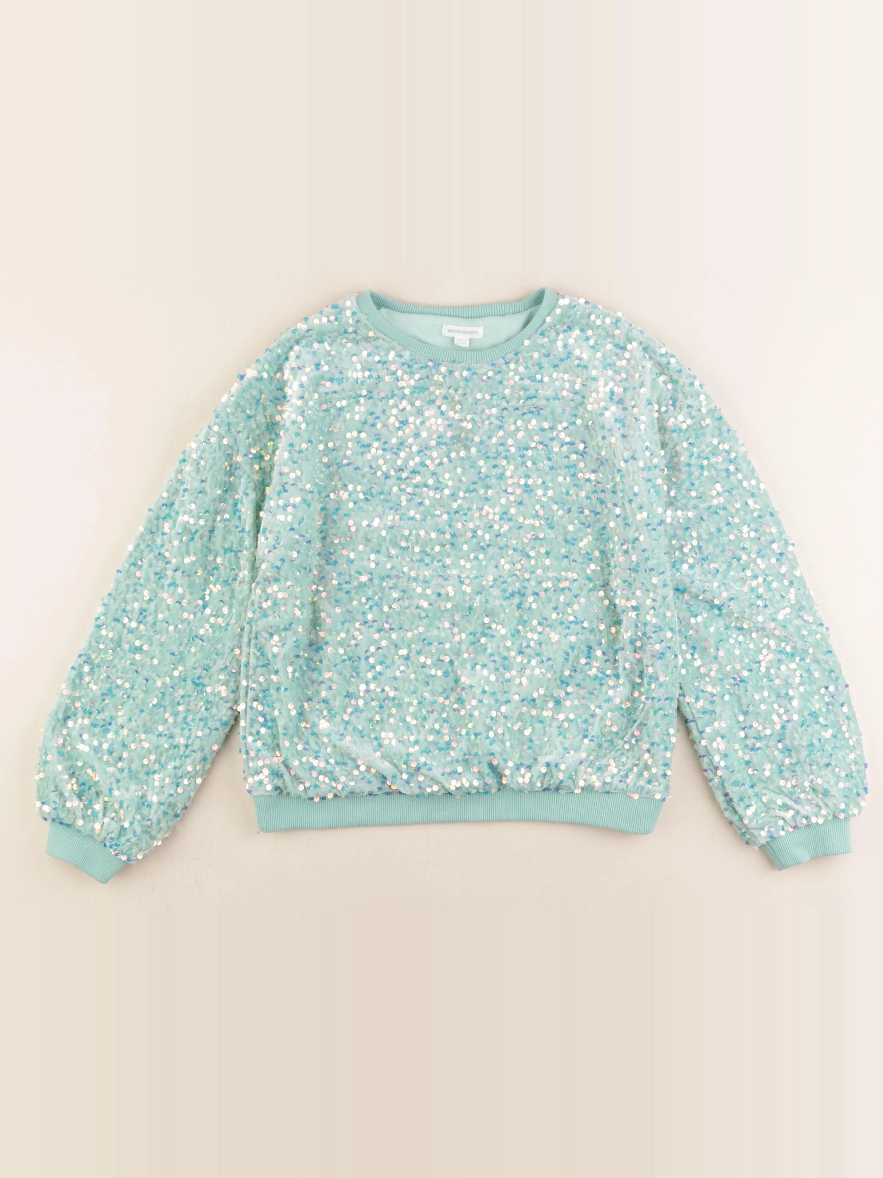 Vertbaudet - sweat vert - 10 ans