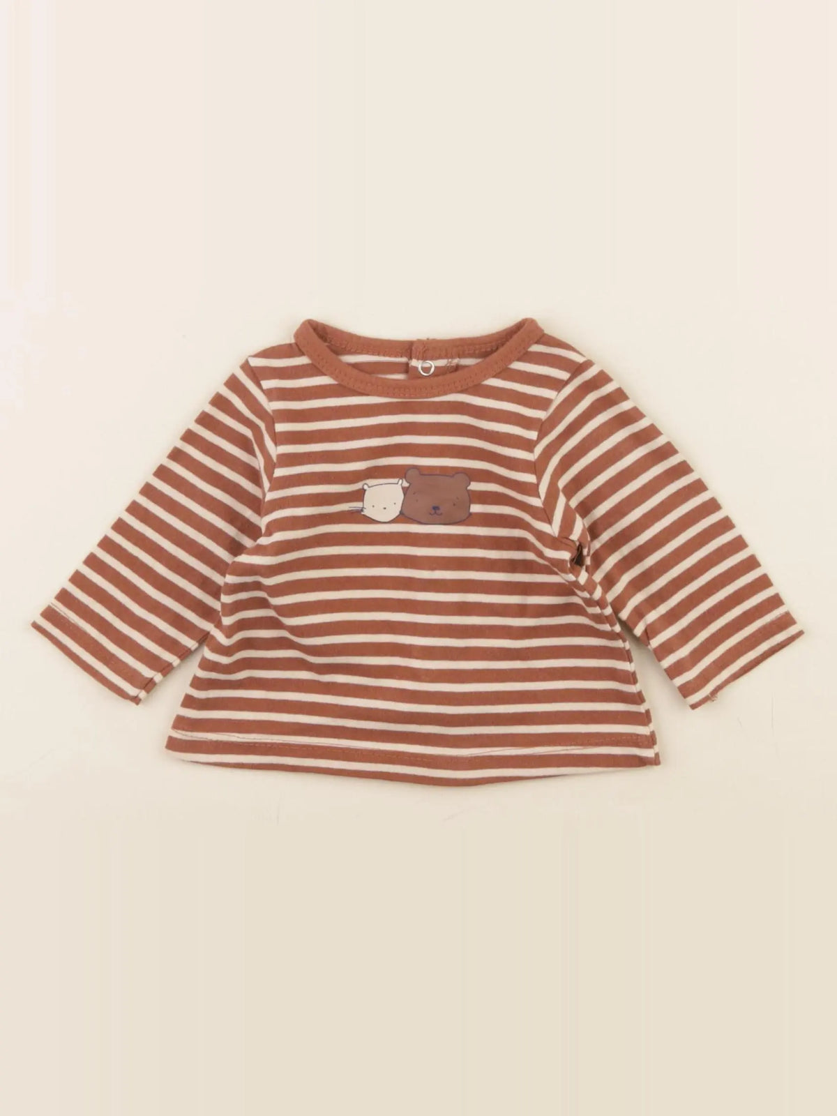Vertbaudet - tee-shirt marron - 1 mois
