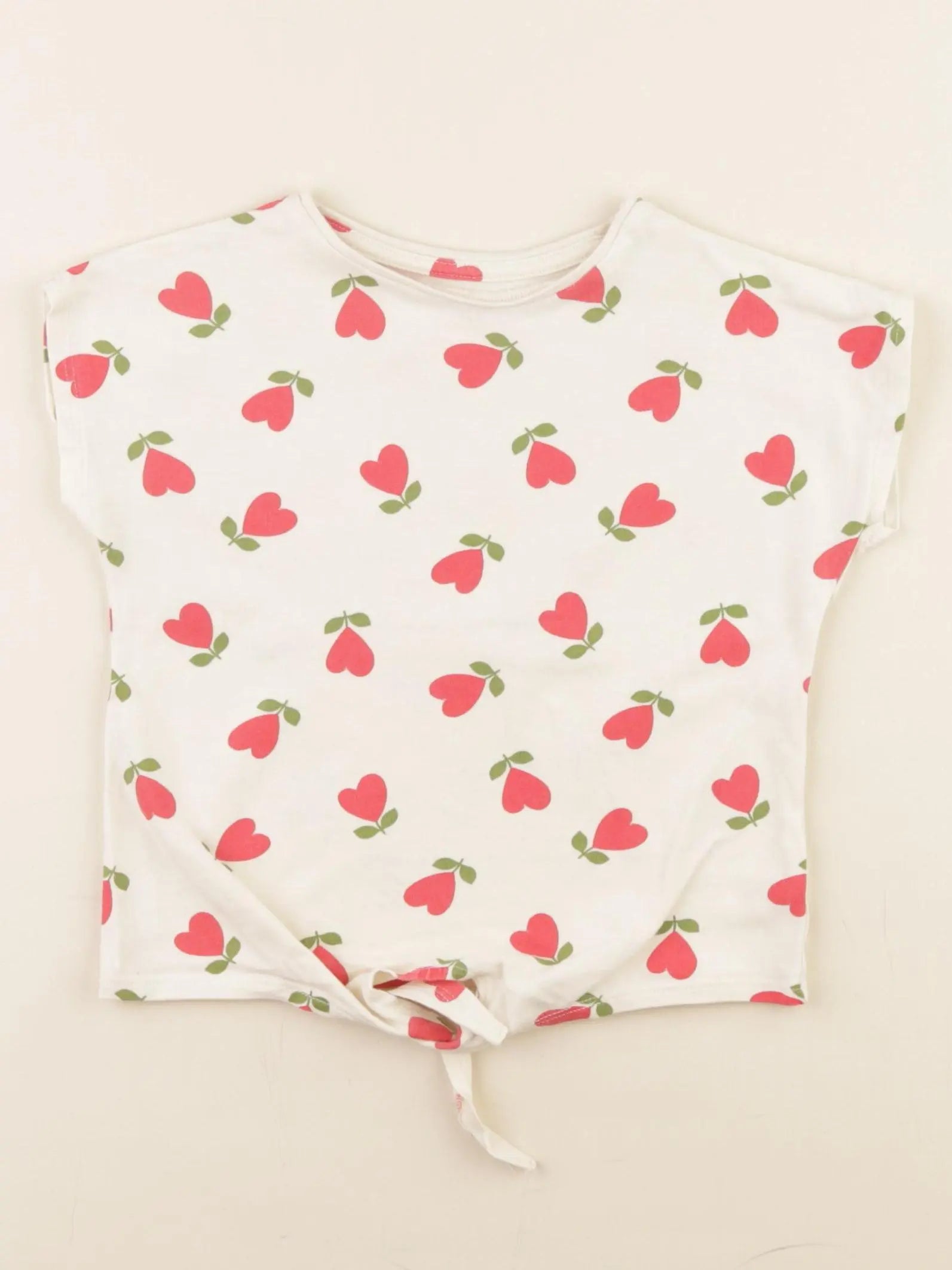 Vertbaudet - tee-shirt blanc, rouge - 2 ans