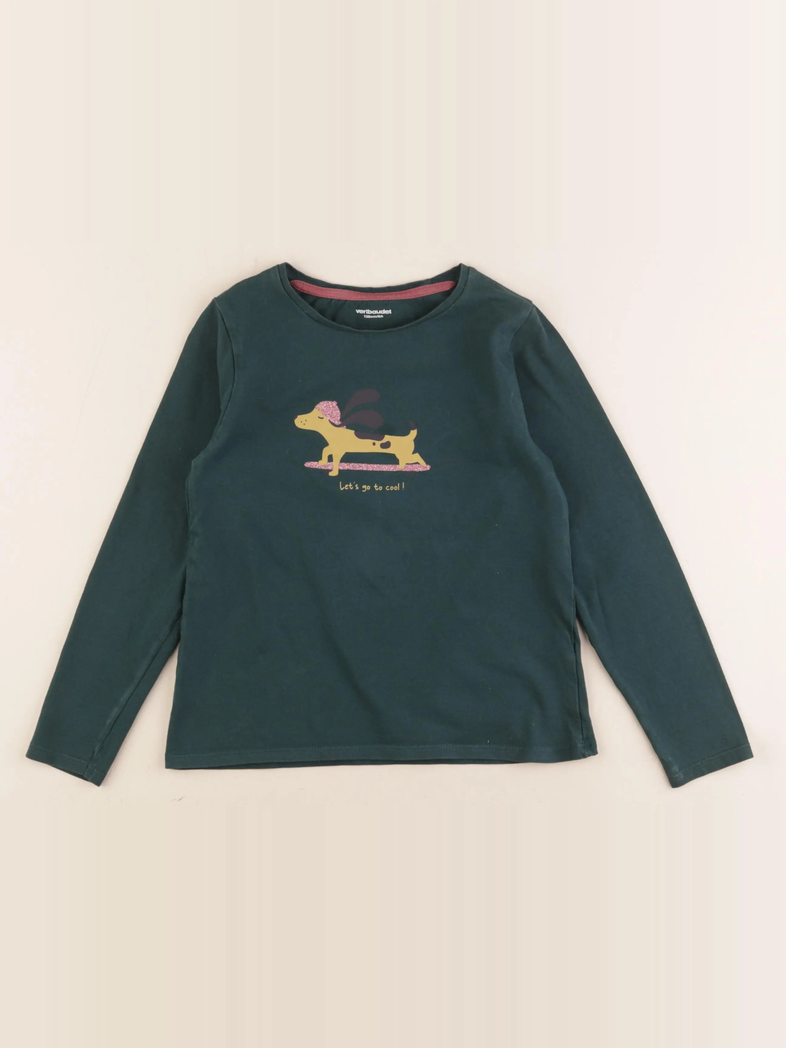 Vertbaudet - tee-shirt vert - 8 ans