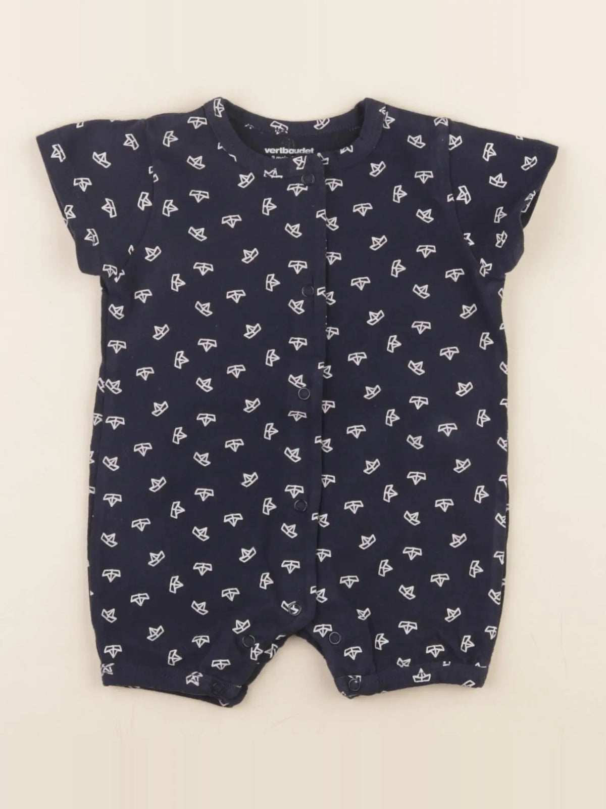 Vertbaudet - pyjama coton bleu - 3 mois