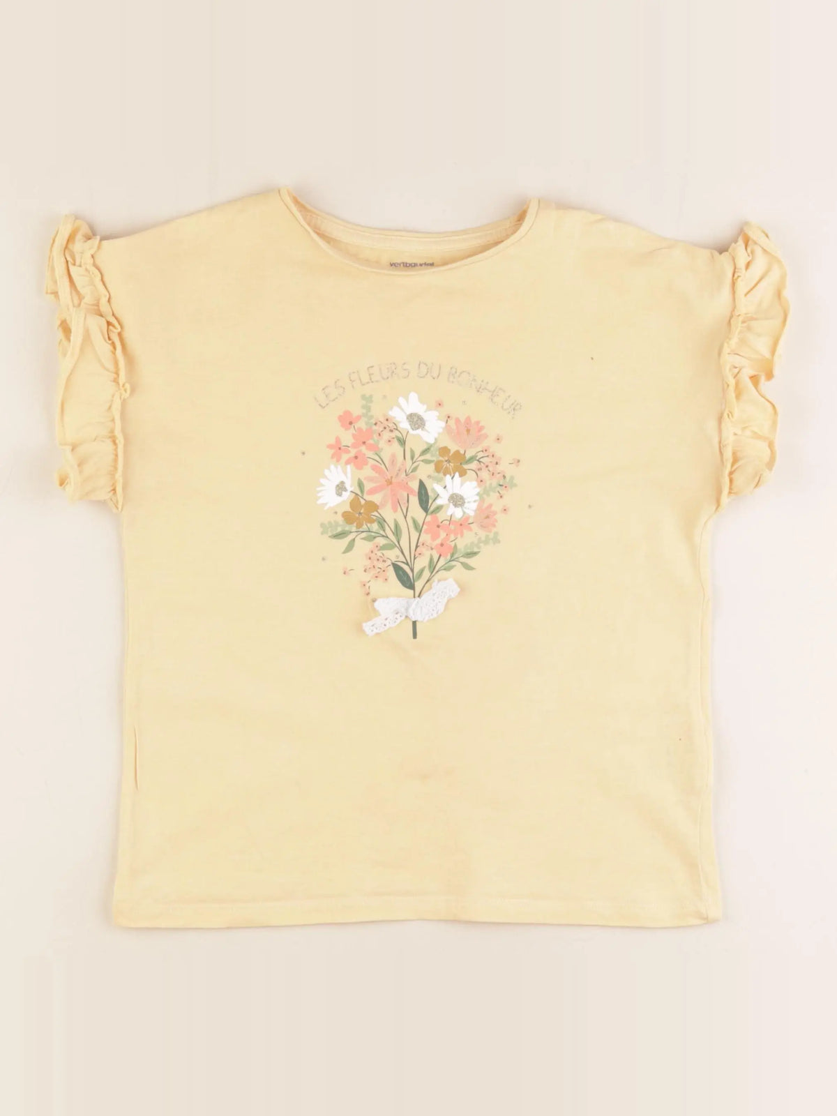 Vertbaudet - tee-shirt jaune - 8 ans