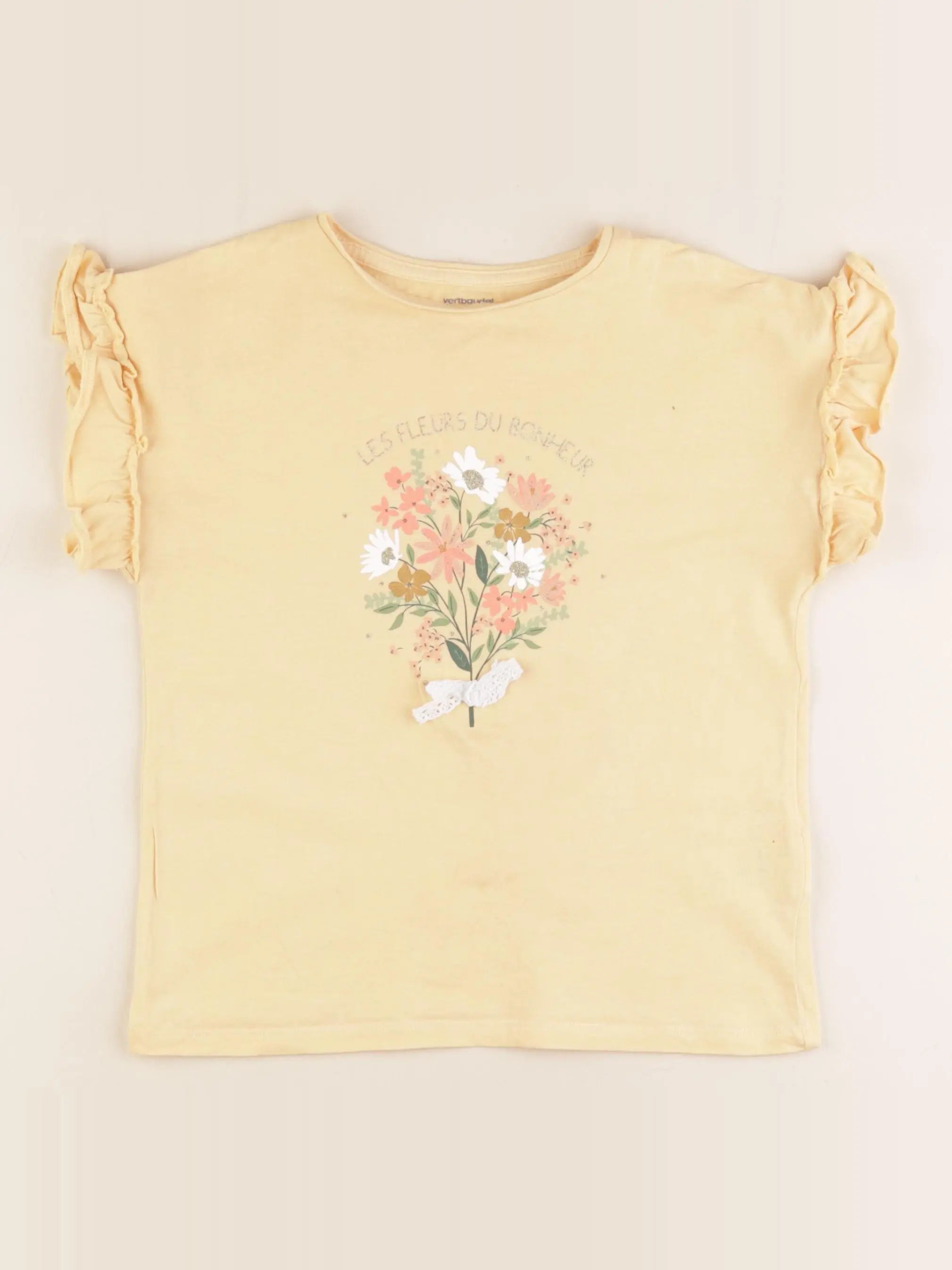 Vertbaudet - tee-shirt jaune - 8 ans