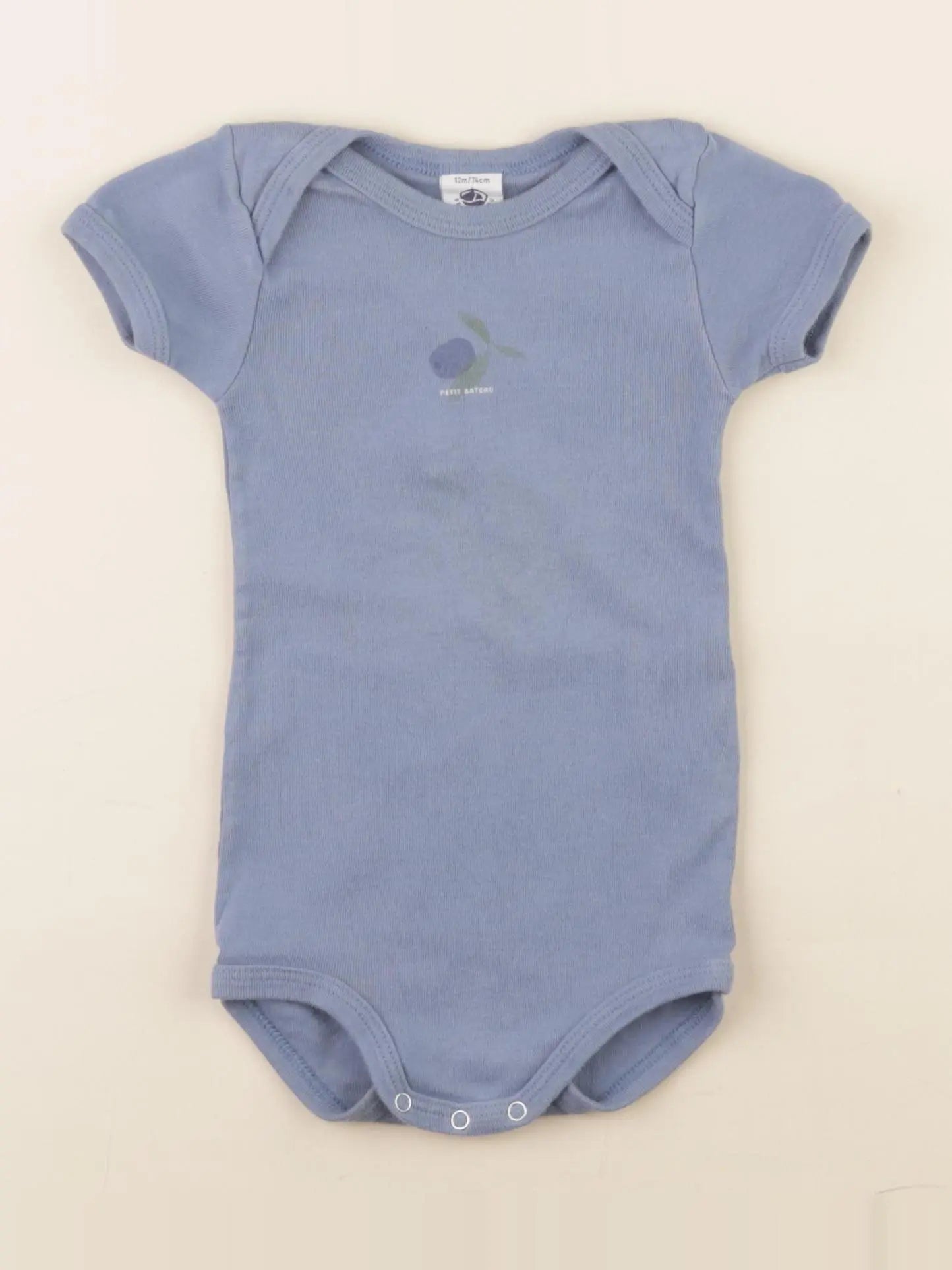 Petit Bateau - body bleu - 12 mois