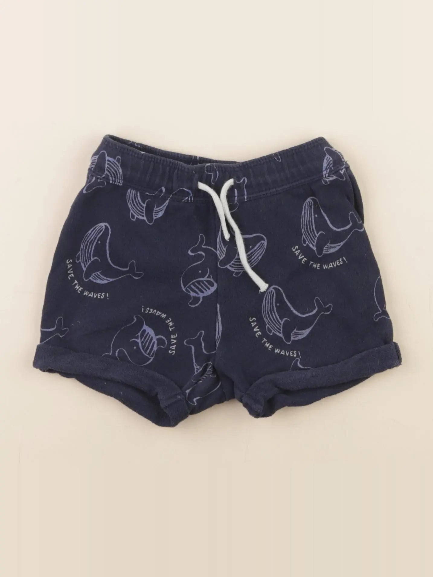 H&M - short bleu - 9/12 mois