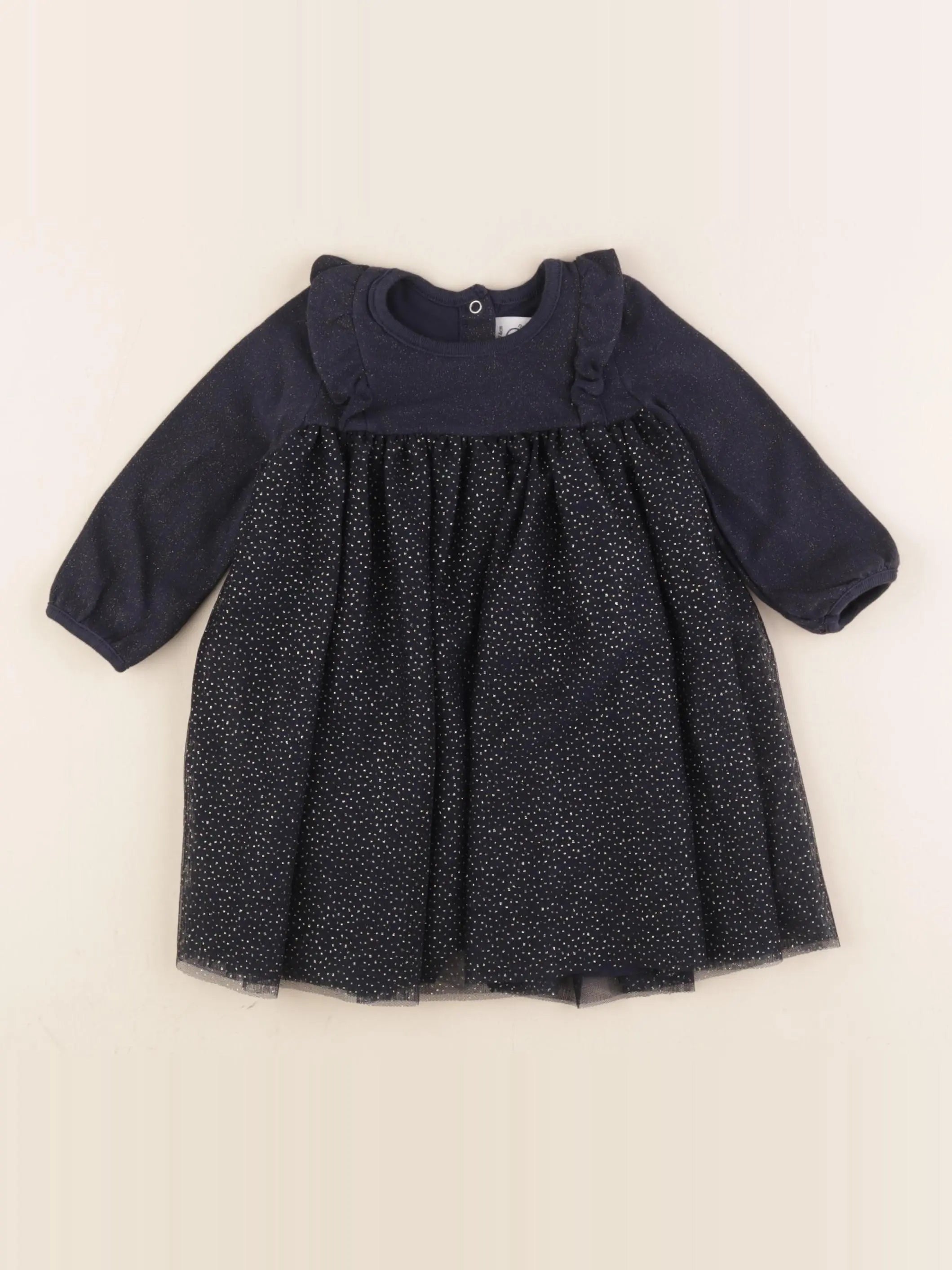 Petit Bateau - robe bleu - 12 mois