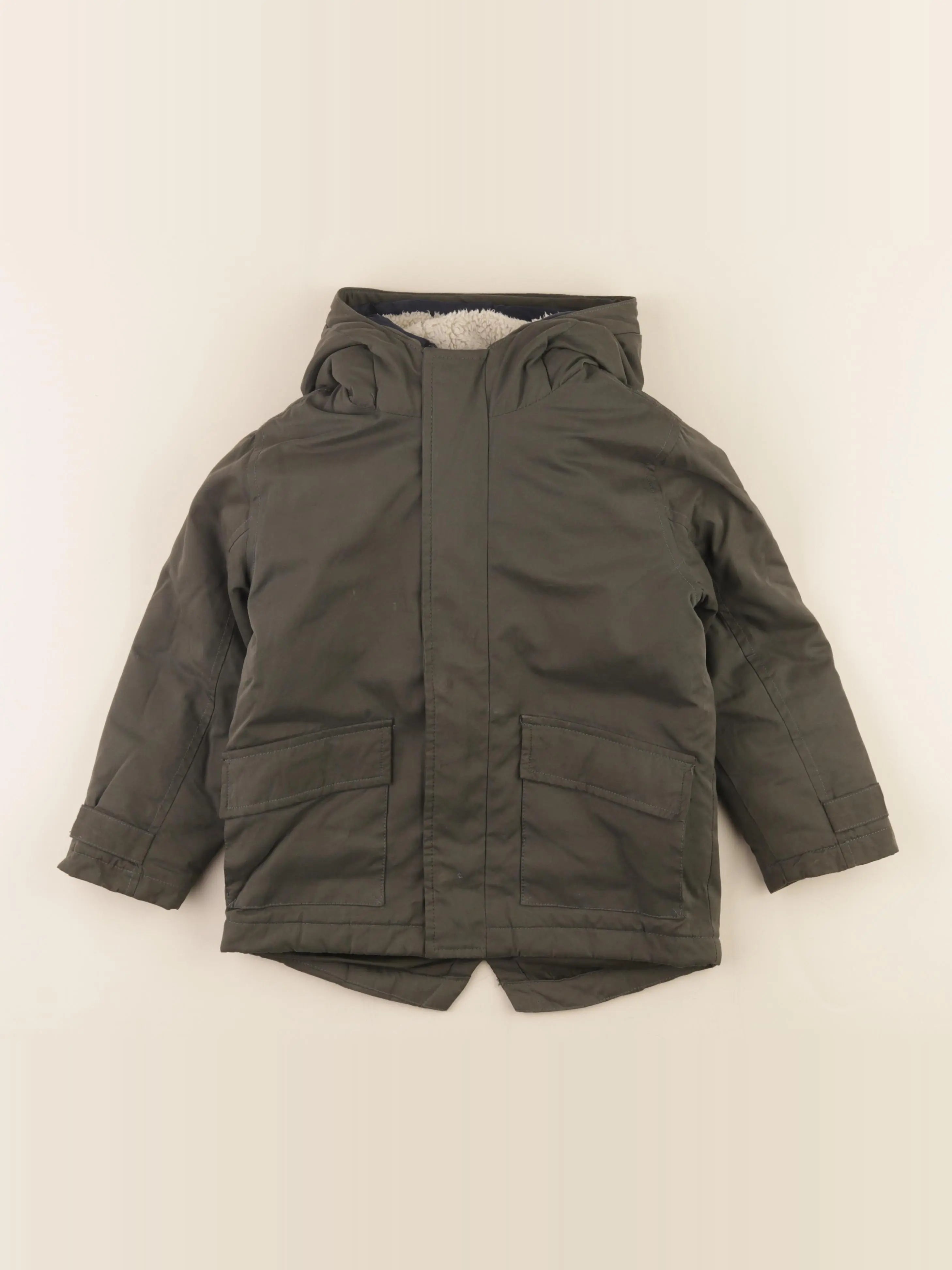 Vertbaudet - parka doublure amovible vert - 5 ans