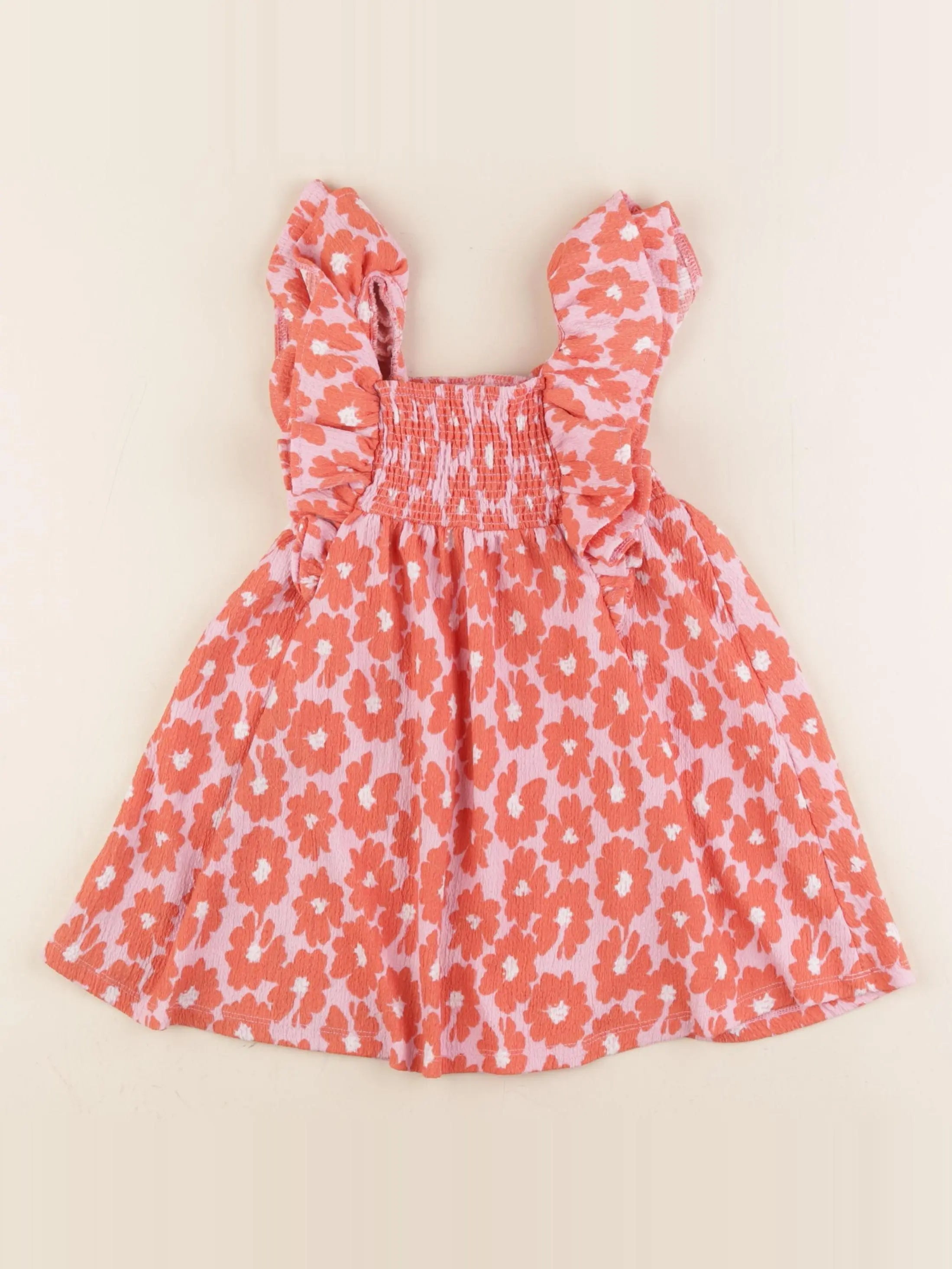 Zara - robe orange - 2/3 ans