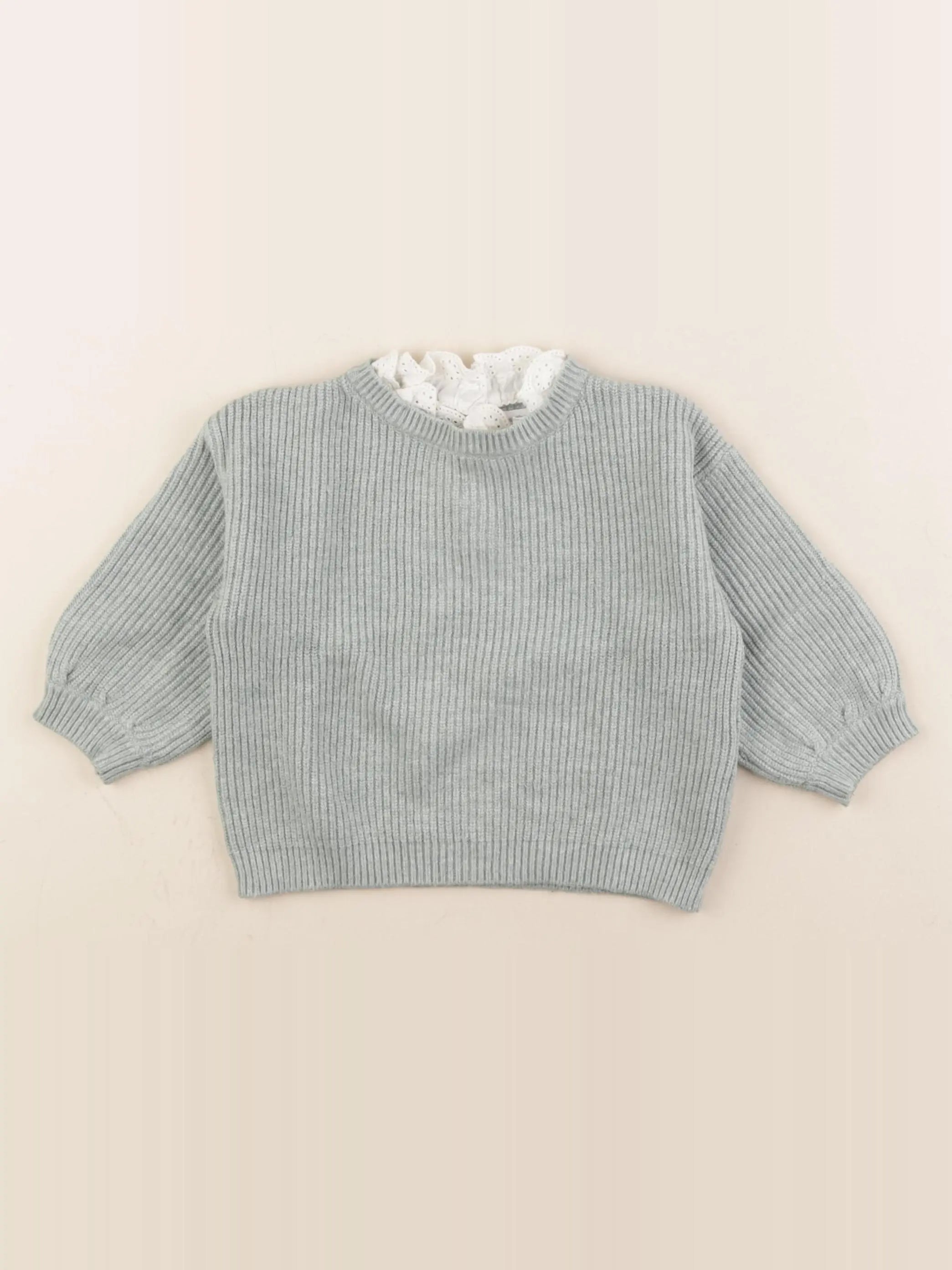 Vertbaudet - pull vert - 9 mois