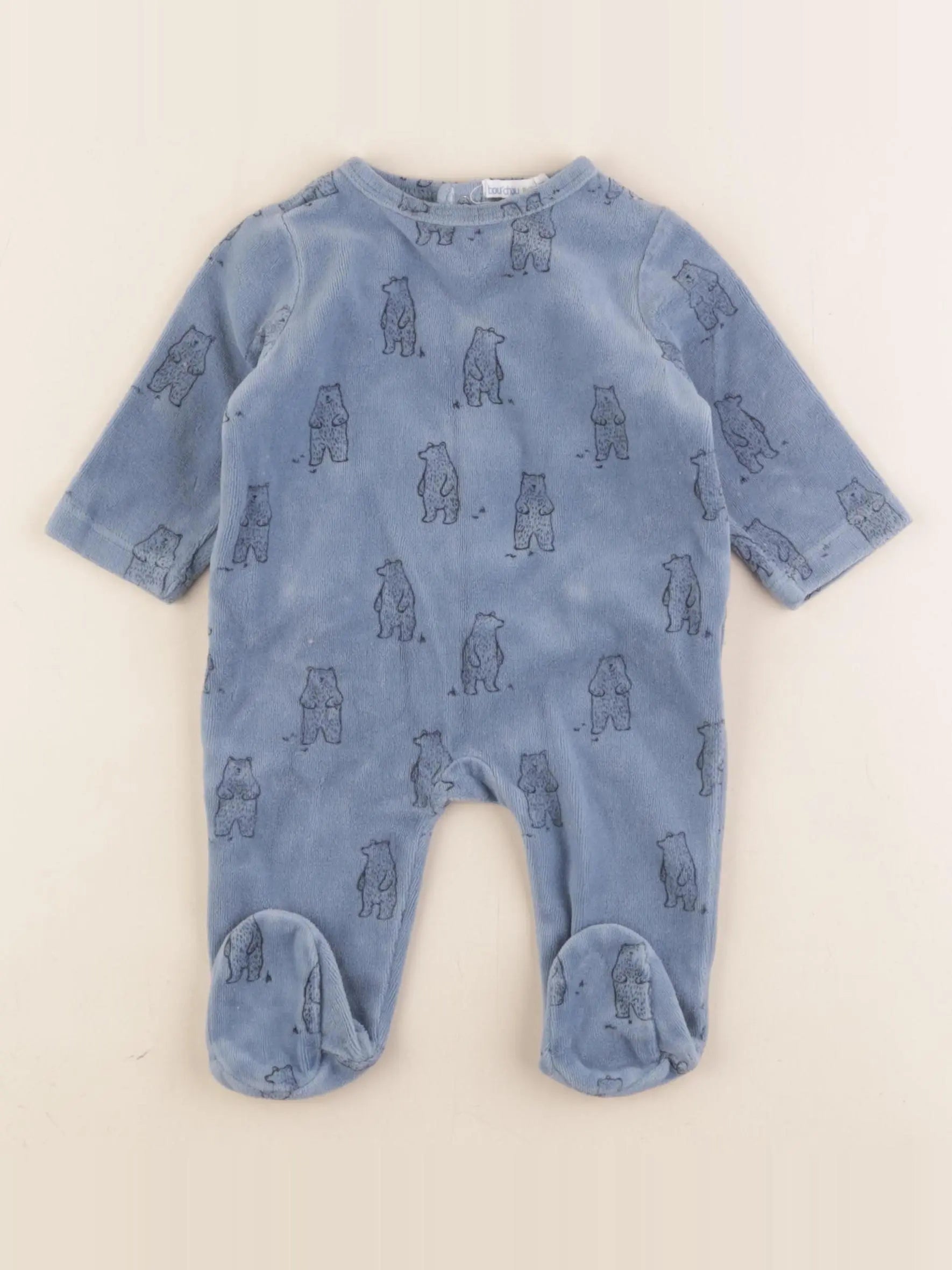 Boutchou - pyjama velours bleu - 3 mois