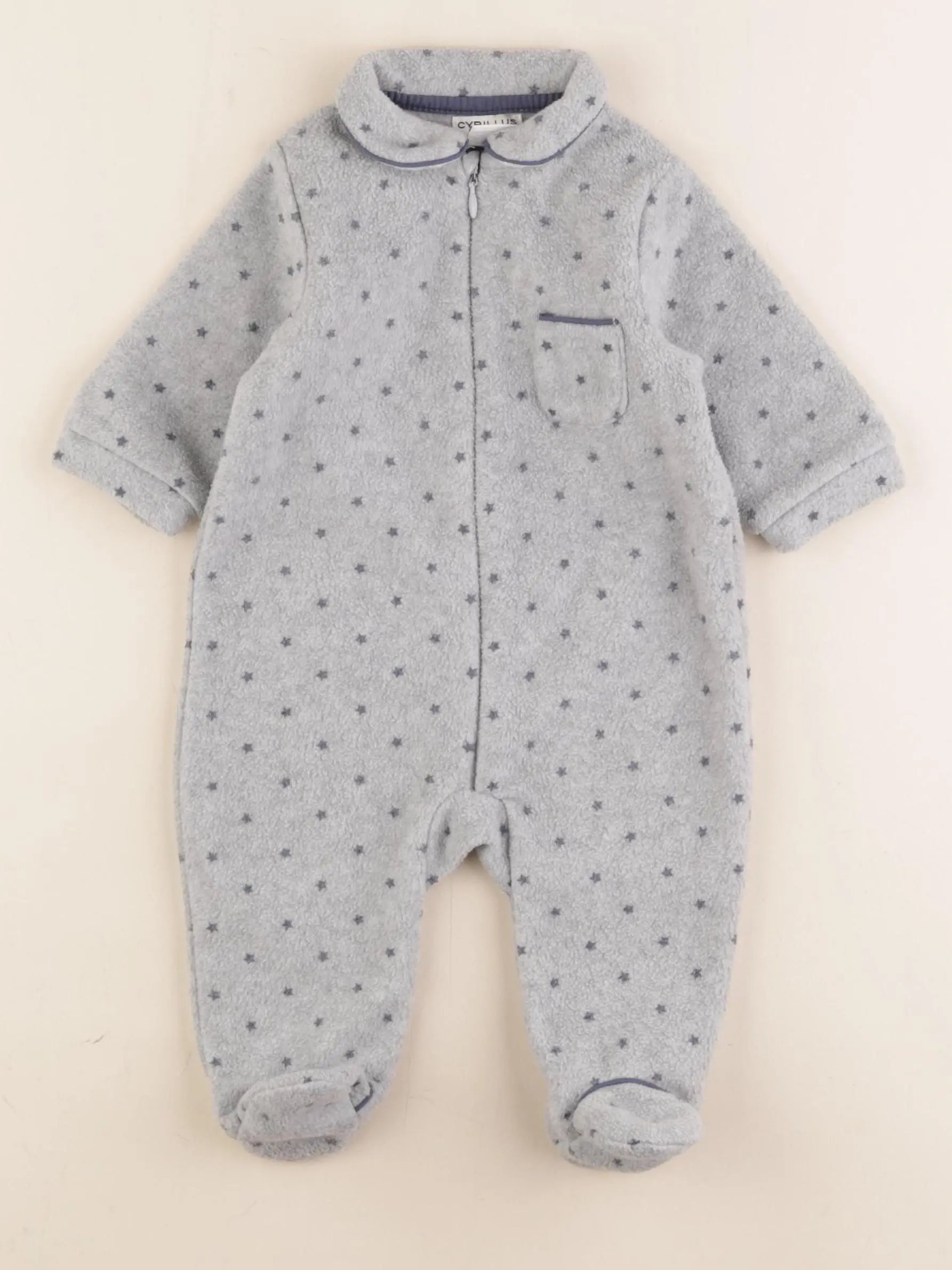 Cyrillus - sur-pyjama gris - 3 mois