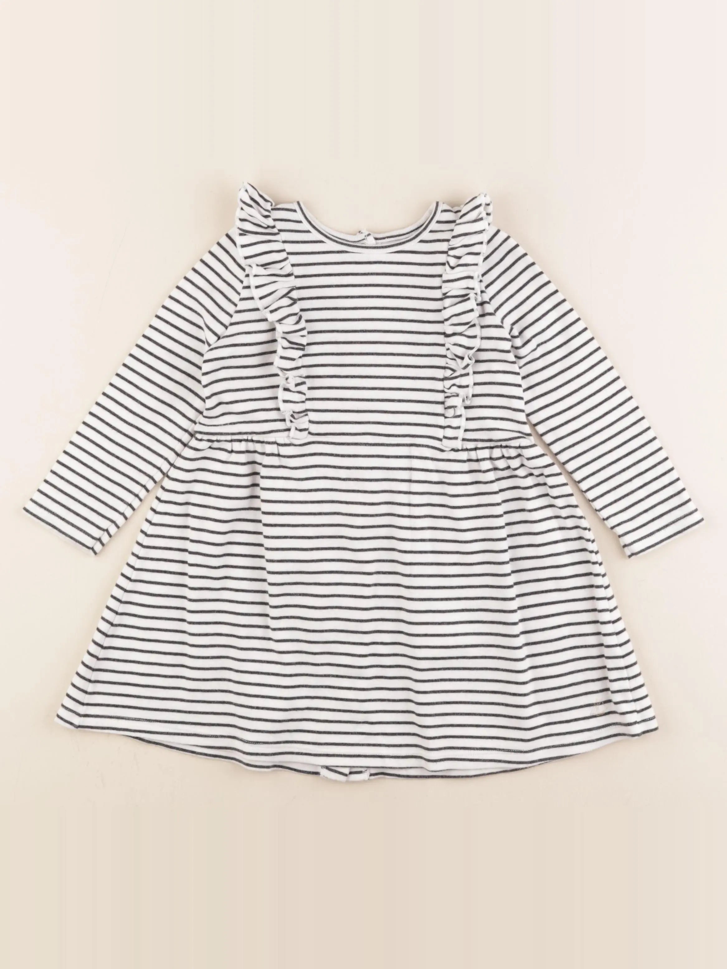 Petit Bateau - robe bleu, blanc - 24 mois