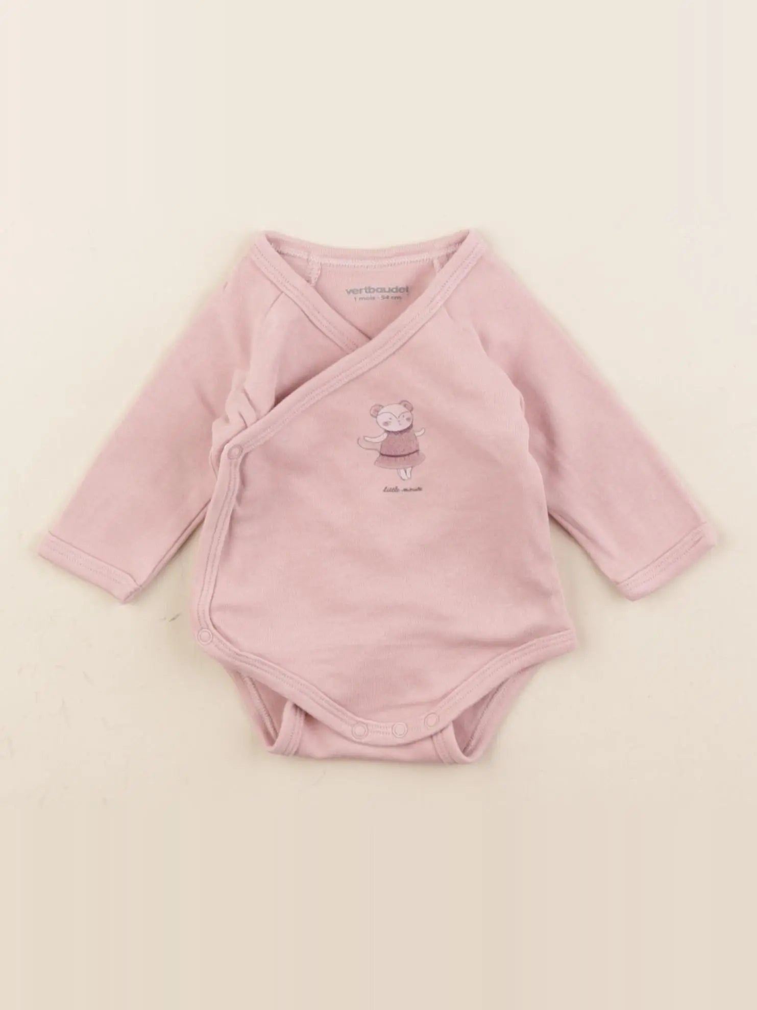 Vertbaudet - body rose - 1 mois